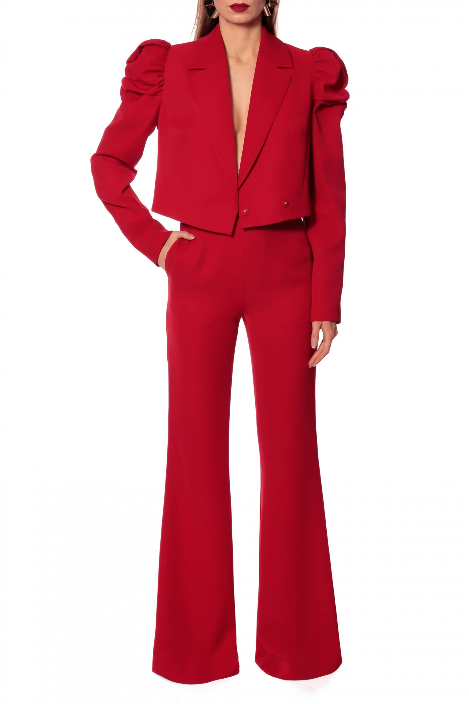 Pants Leontine Ribbon Red made by HALEWSKI