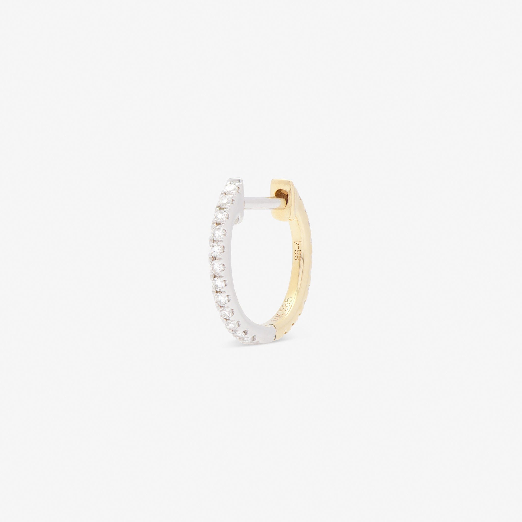 HOOP WHITE DIAMOND & YELLOW/WHITE GOLD - 10mm made by ENNUI