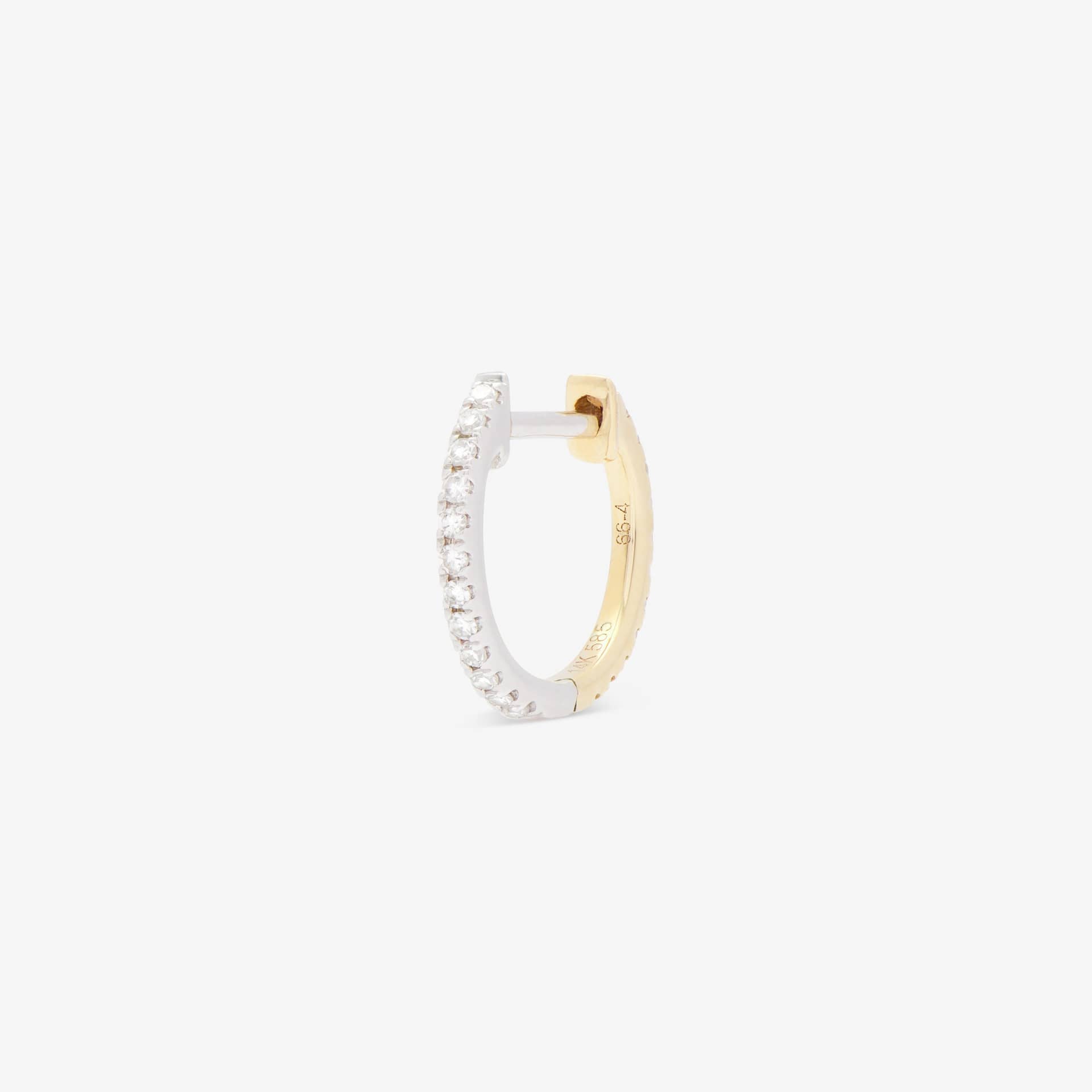 HOOP WHITE DIAMOND & YELLOW/WHITE GOLD - 10mm made by ENNUI