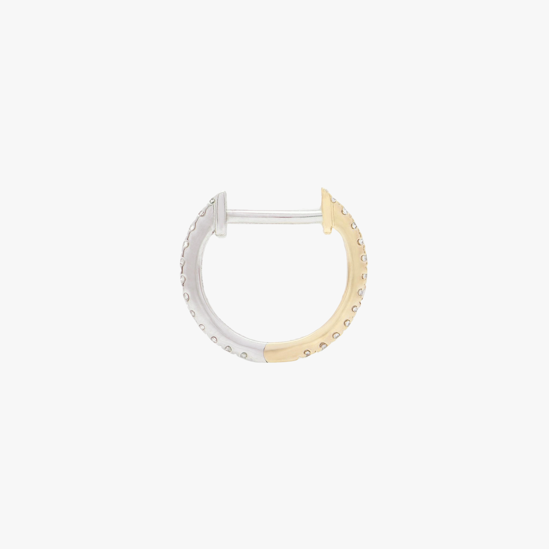 HOOP WHITE DIAMOND & YELLOW/WHITE GOLD - 10mm made by ENNUI
