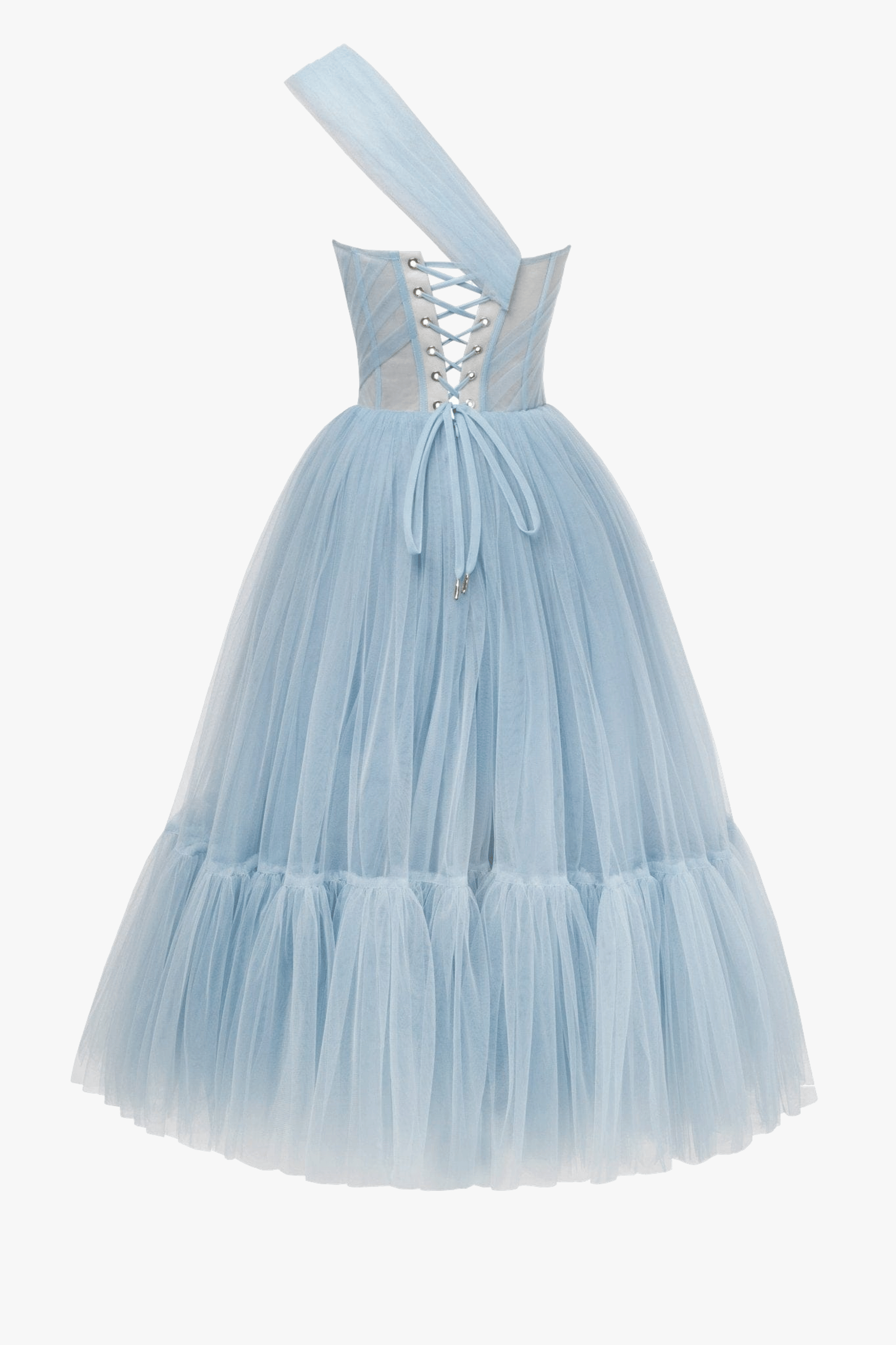 Light Blue One-Shoulder Cocktail Tulle Dress made by Milla