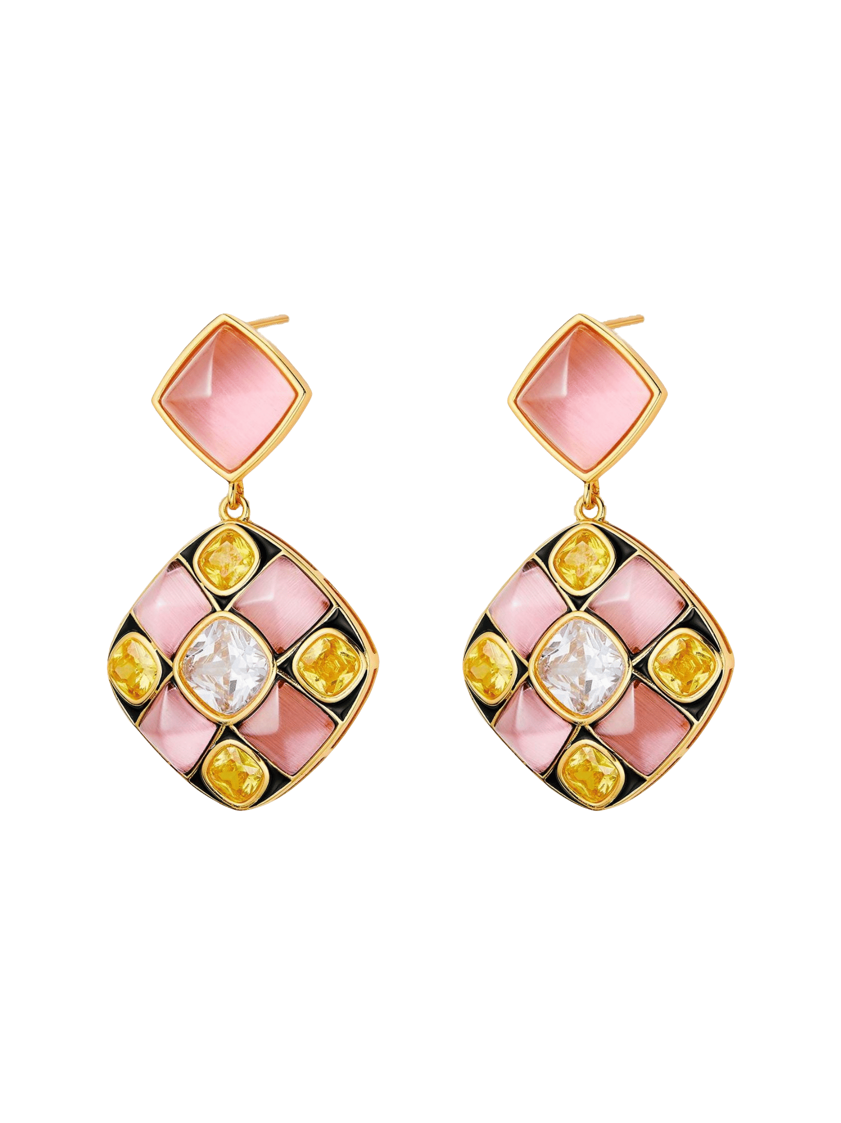 Claudia Earrings (Pink) in Pink made by Nana Jacqueline