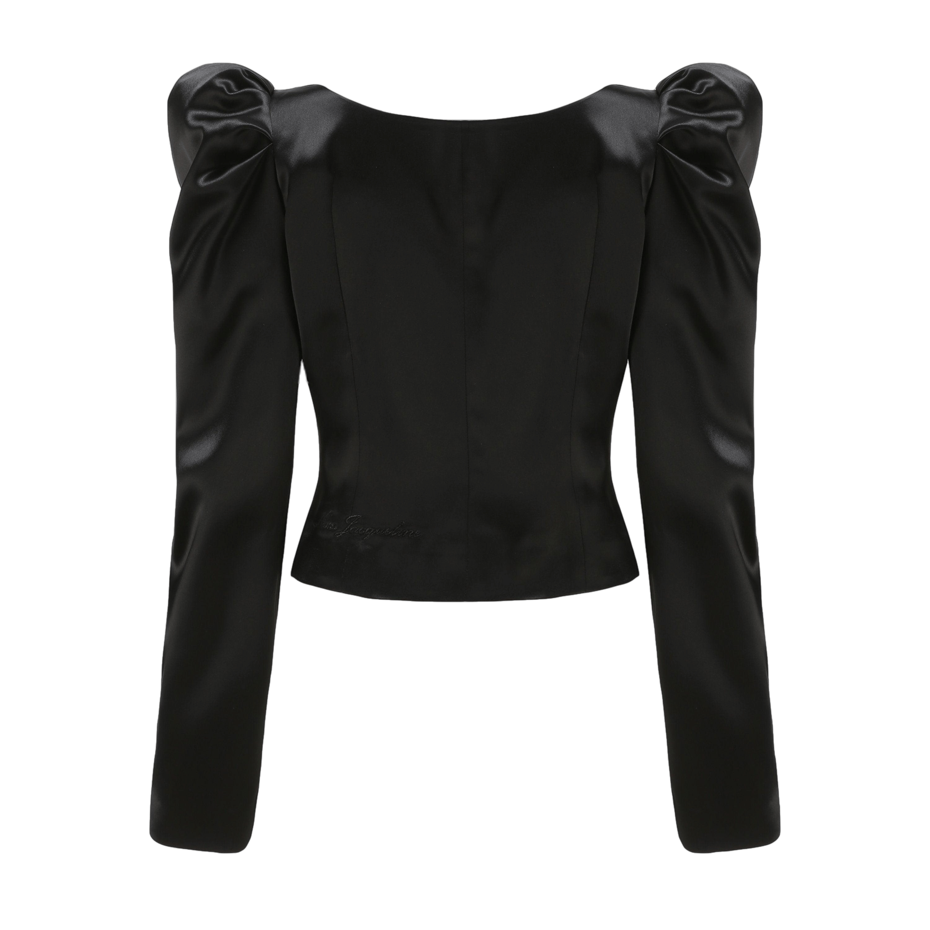 Black Jaylene Satin Shirt (Final Sale) in Black made by Nana Jacqueline