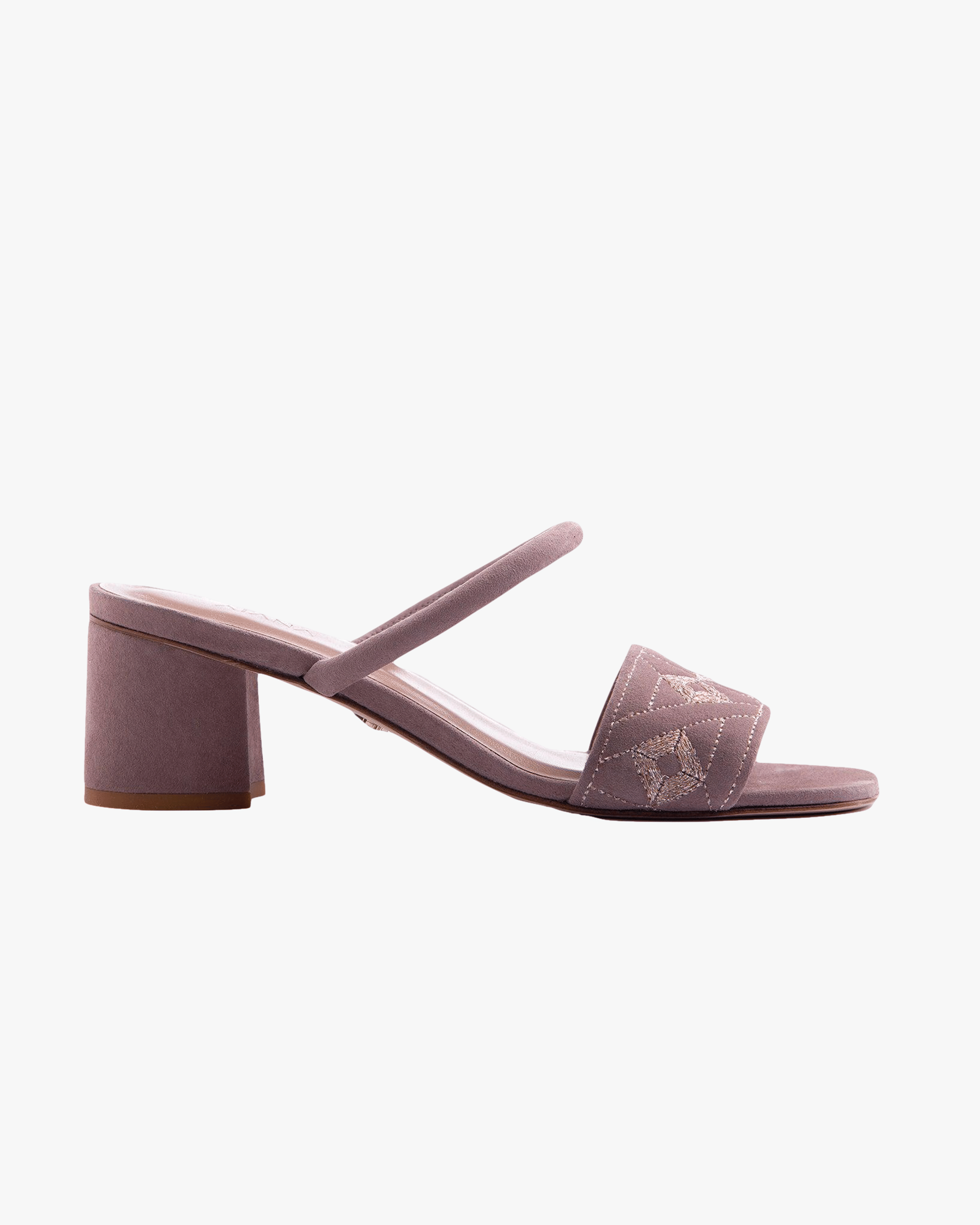 Quilted Diamond Mule 55 Grey in Grey made by ATANA