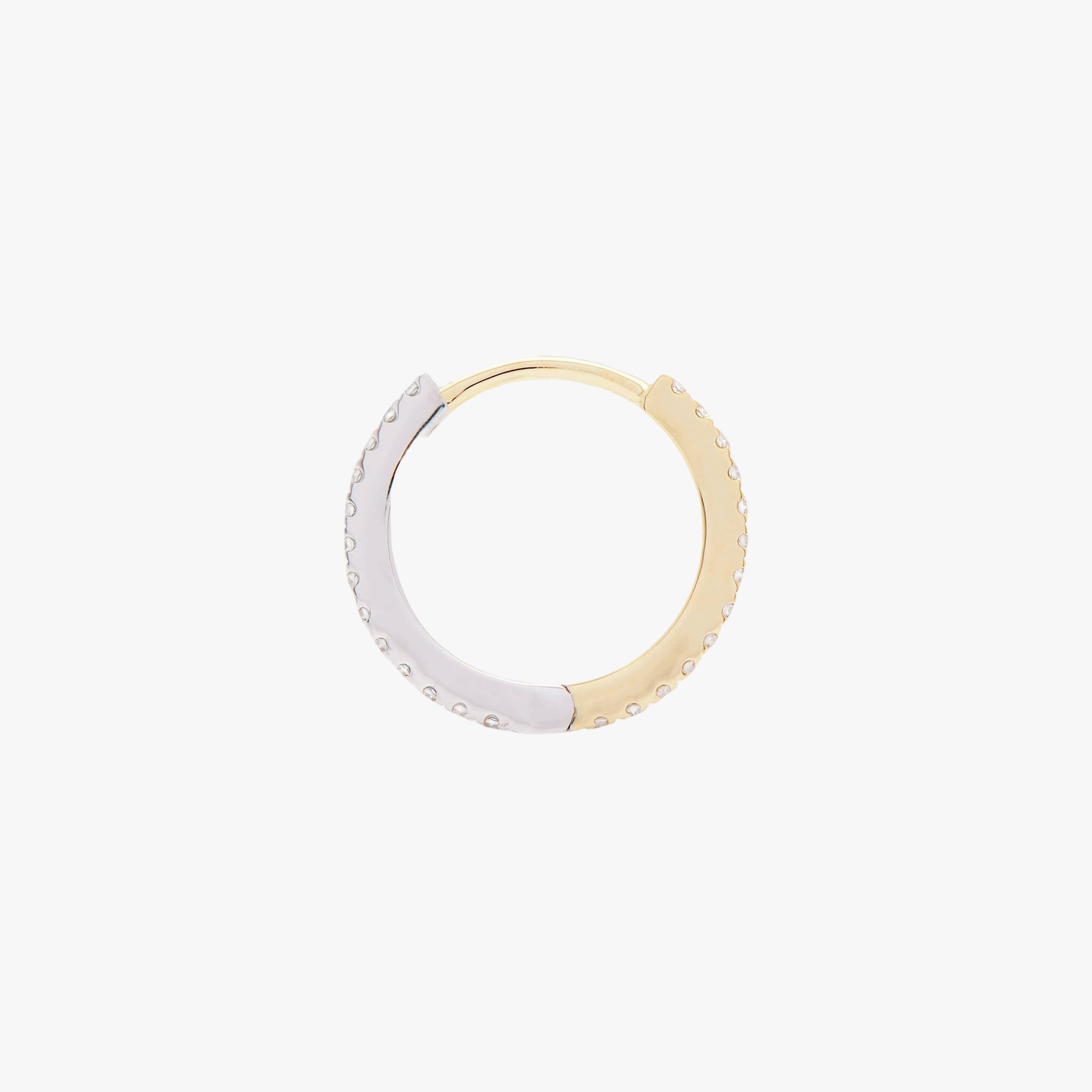 HOOP WHITE DIAMOND & YELLOW/WHITE GOLD - 11mm O-shaped made by ENNUI