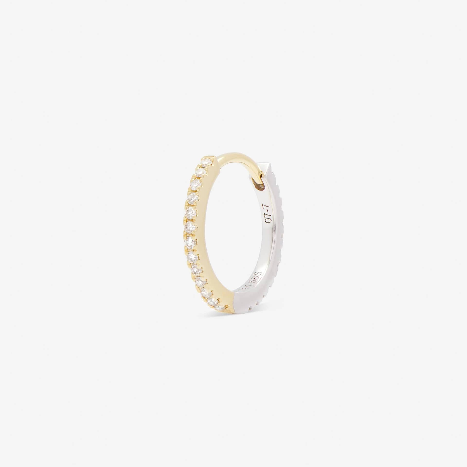 HOOP WHITE DIAMOND & YELLOW/WHITE GOLD - 11mm O-shaped made by ENNUI