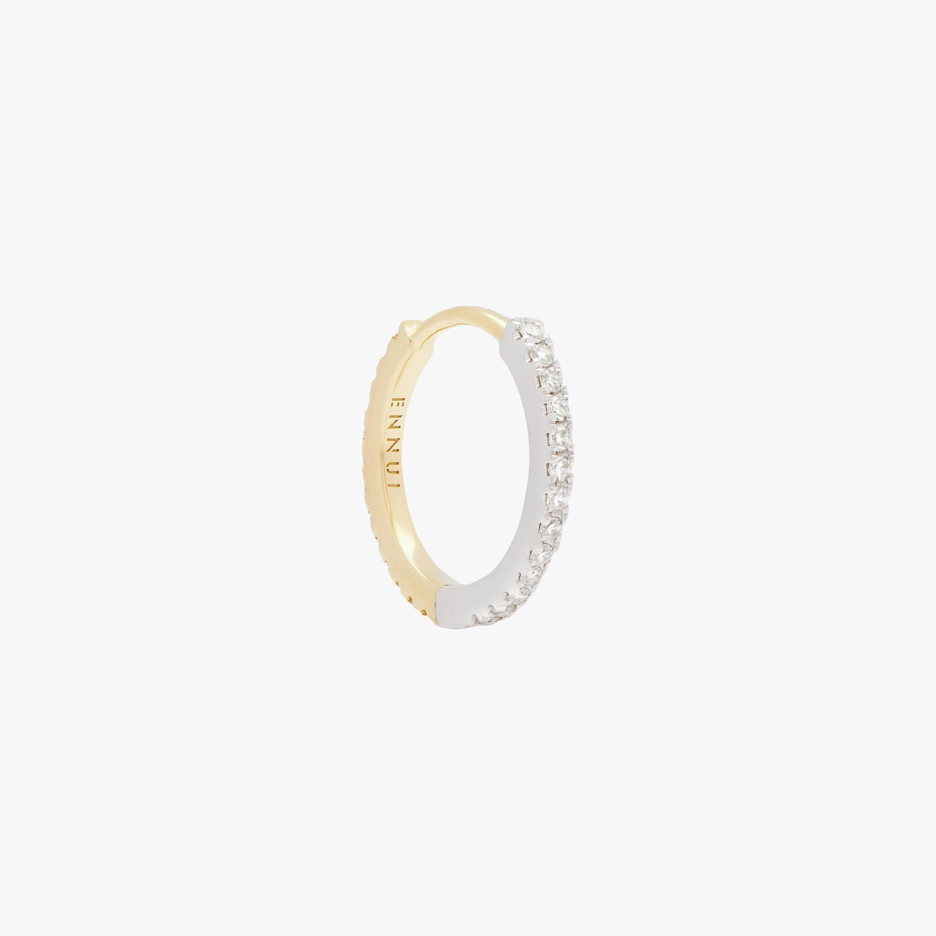 HOOP WHITE DIAMOND & YELLOW/WHITE GOLD - 11mm O-shaped made by ENNUI