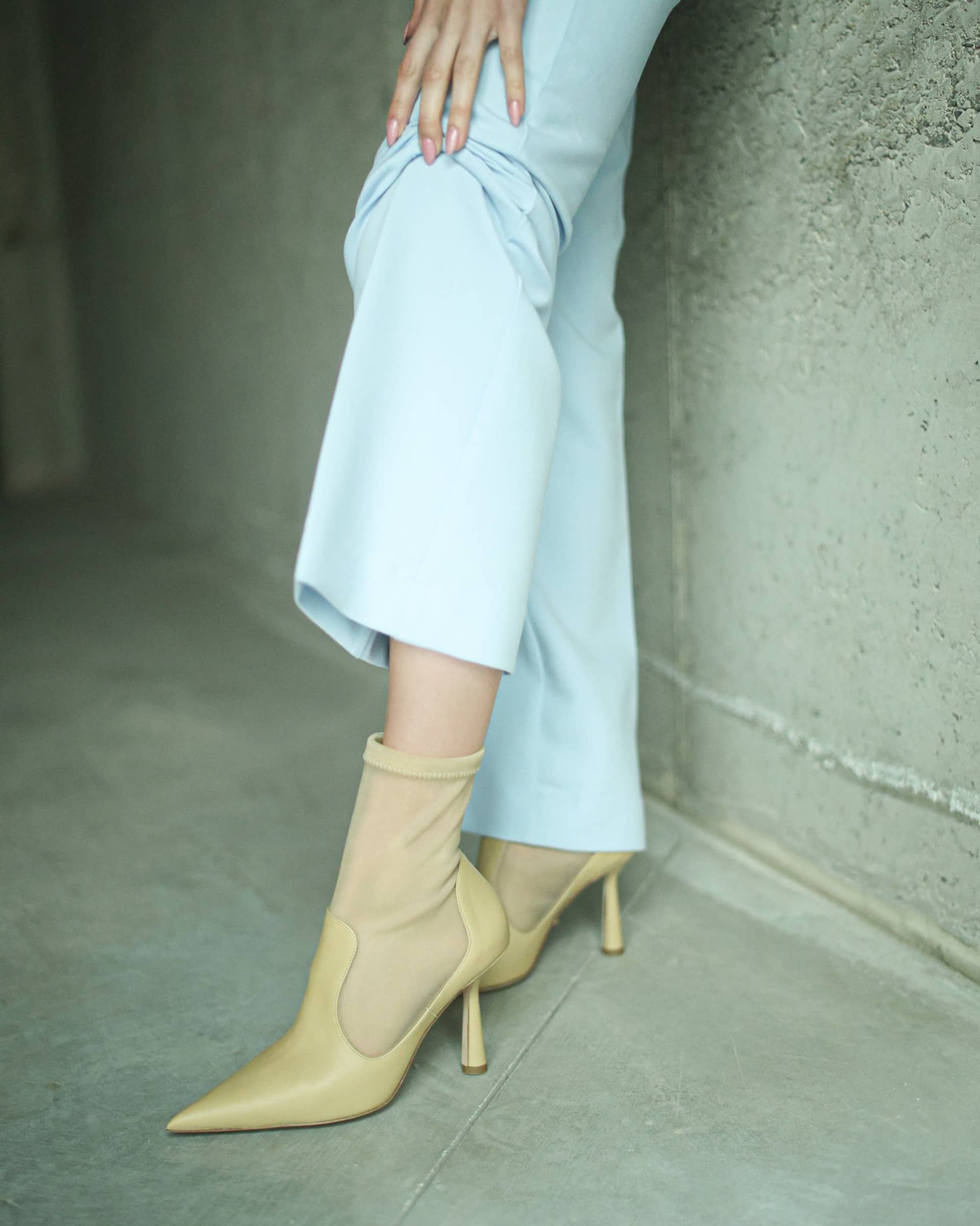 Anna Boot 95 Wheat Leather in Beige made by ATANA