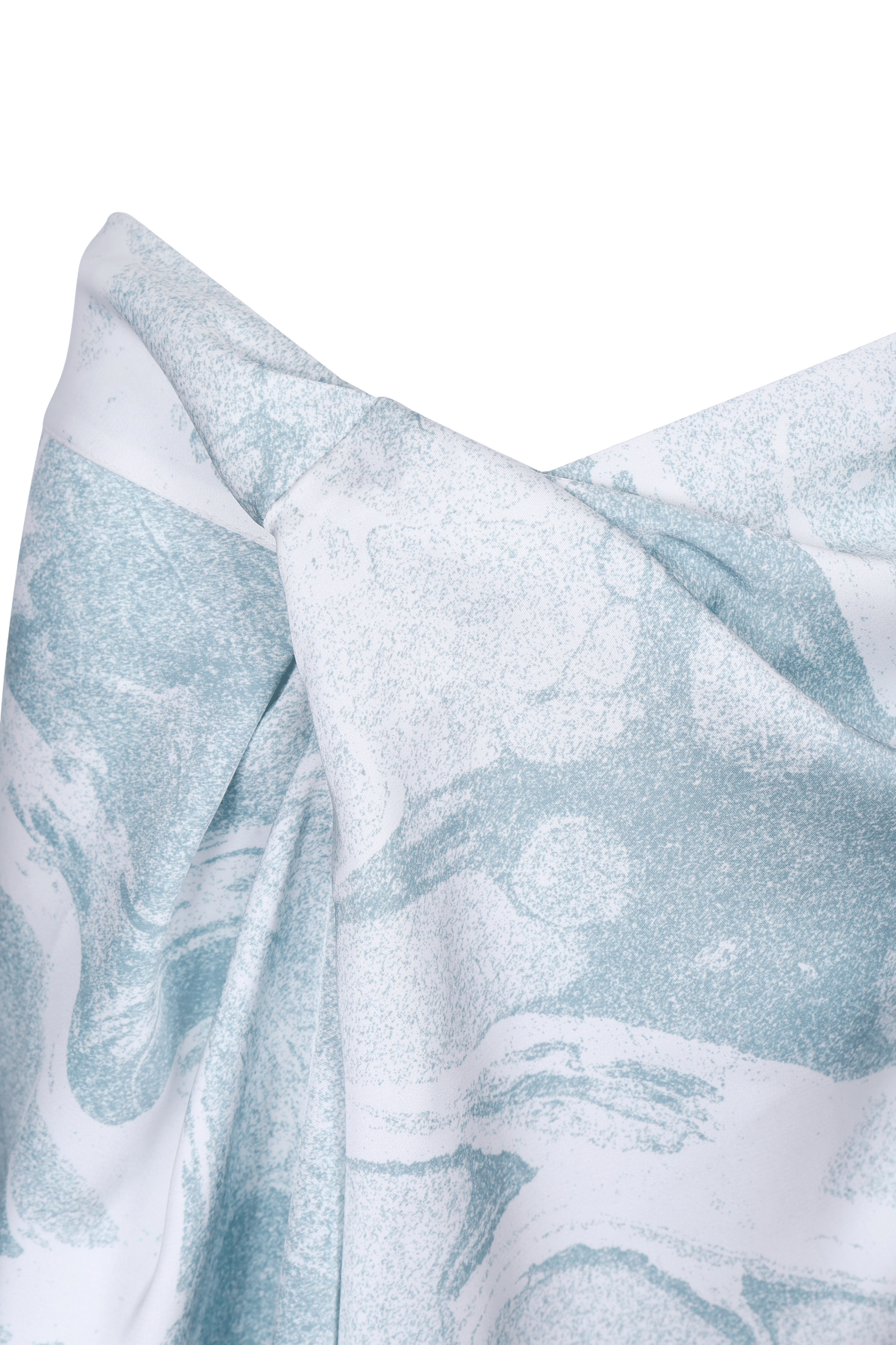 WHITE &GREEN MARBLED WATER LILY DRAPE SKIRT made by YIBRI