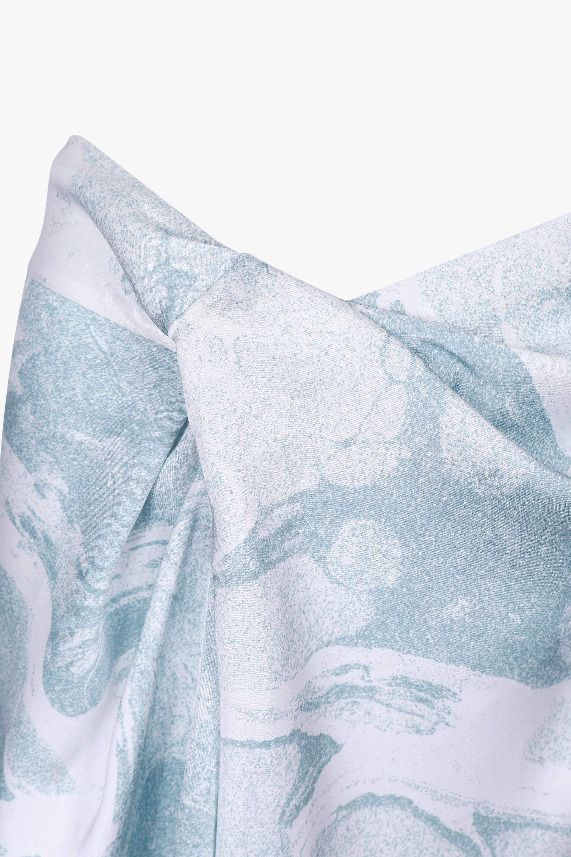 WHITE &GREEN MARBLED WATER LILY DRAPE SKIRT made by YIBRI