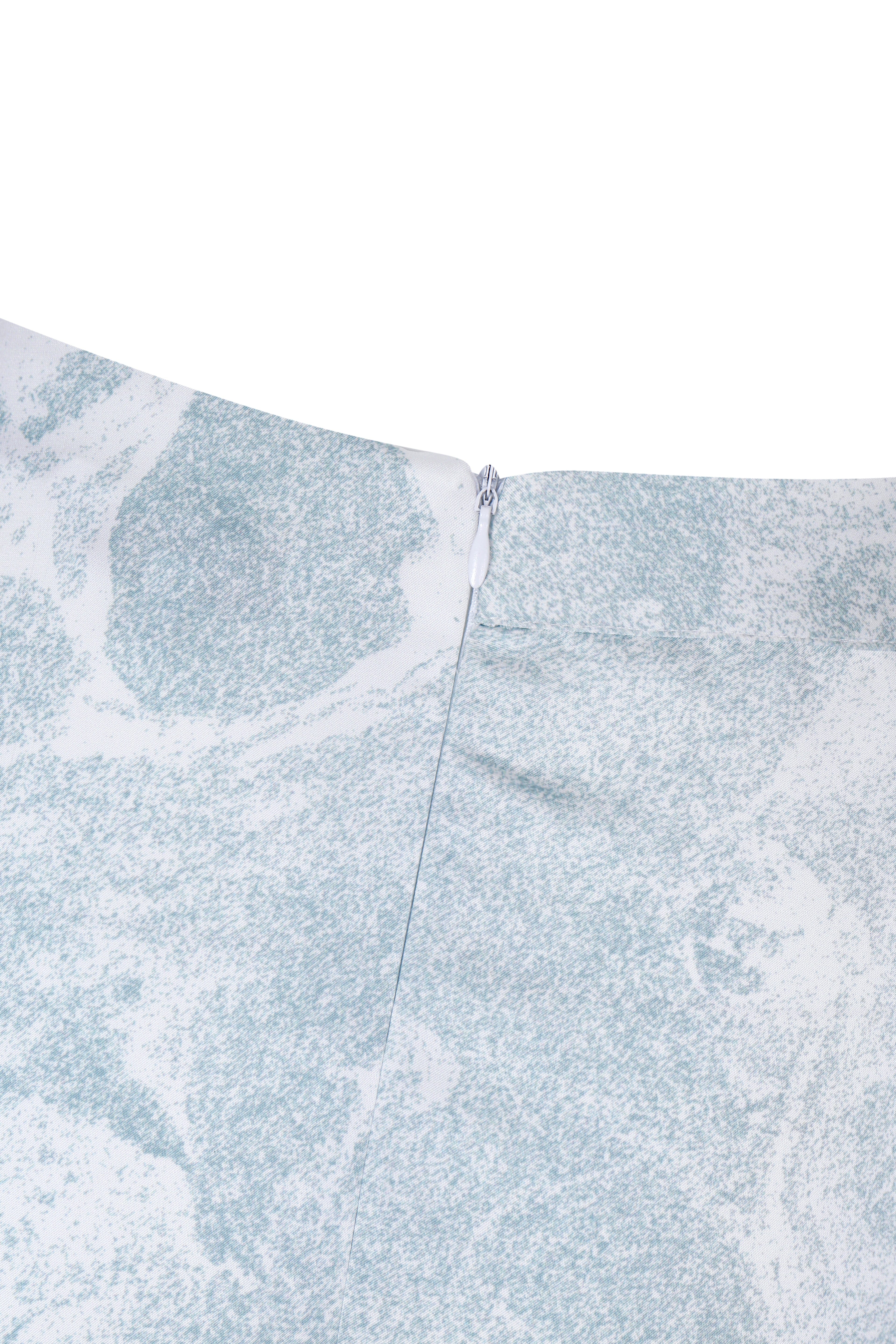 WHITE &GREEN MARBLED WATER LILY DRAPE SKIRT made by YIBRI