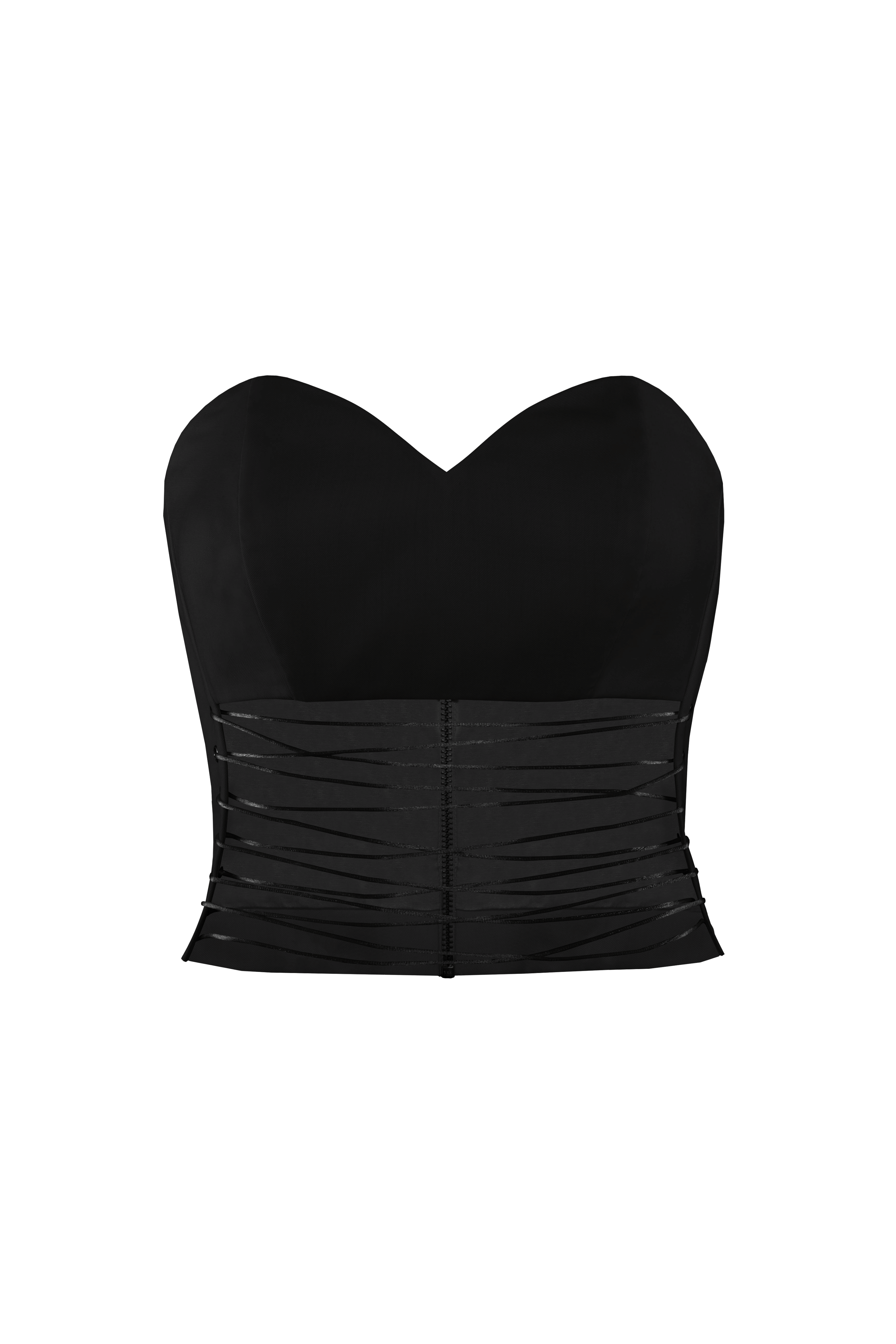 Lace-Up Corset Top in Black made by Vestiaire d'un Oiseau Libre