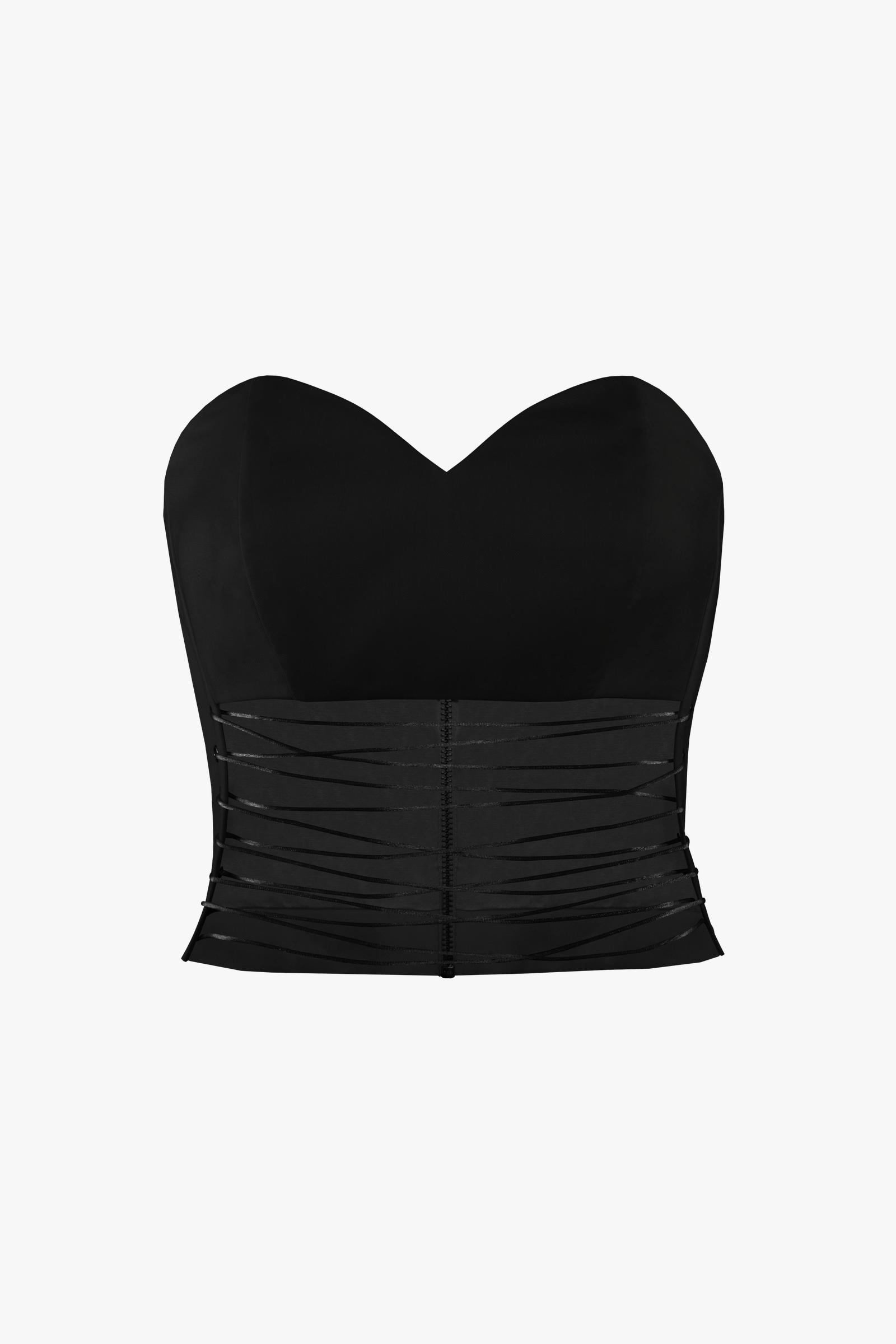 Lace-Up Corset Top in Black made by Vestiaire d'un Oiseau Libre