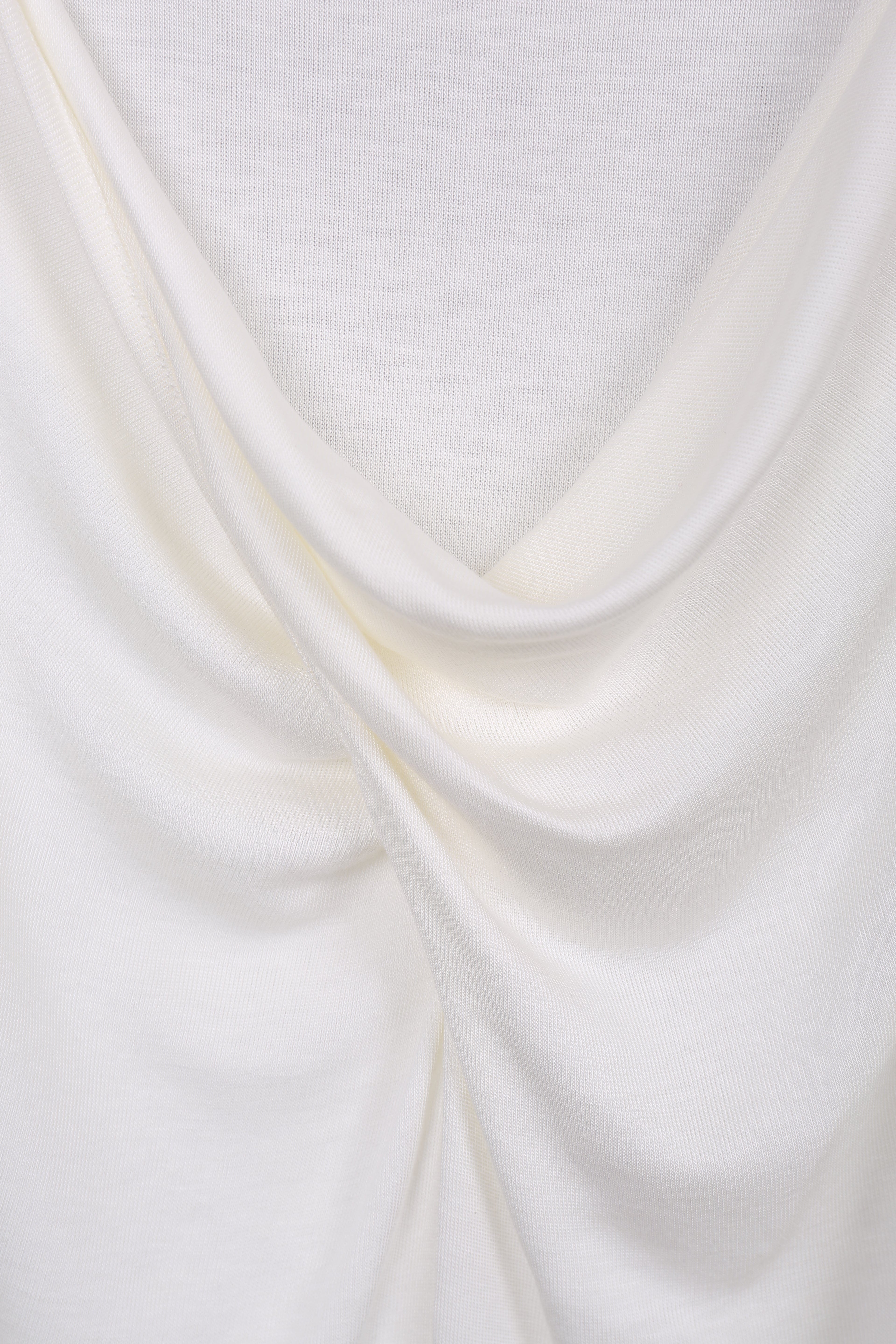 WHITE TWISTED LONG JERSEY SLEEVE TOP made by YIBRI