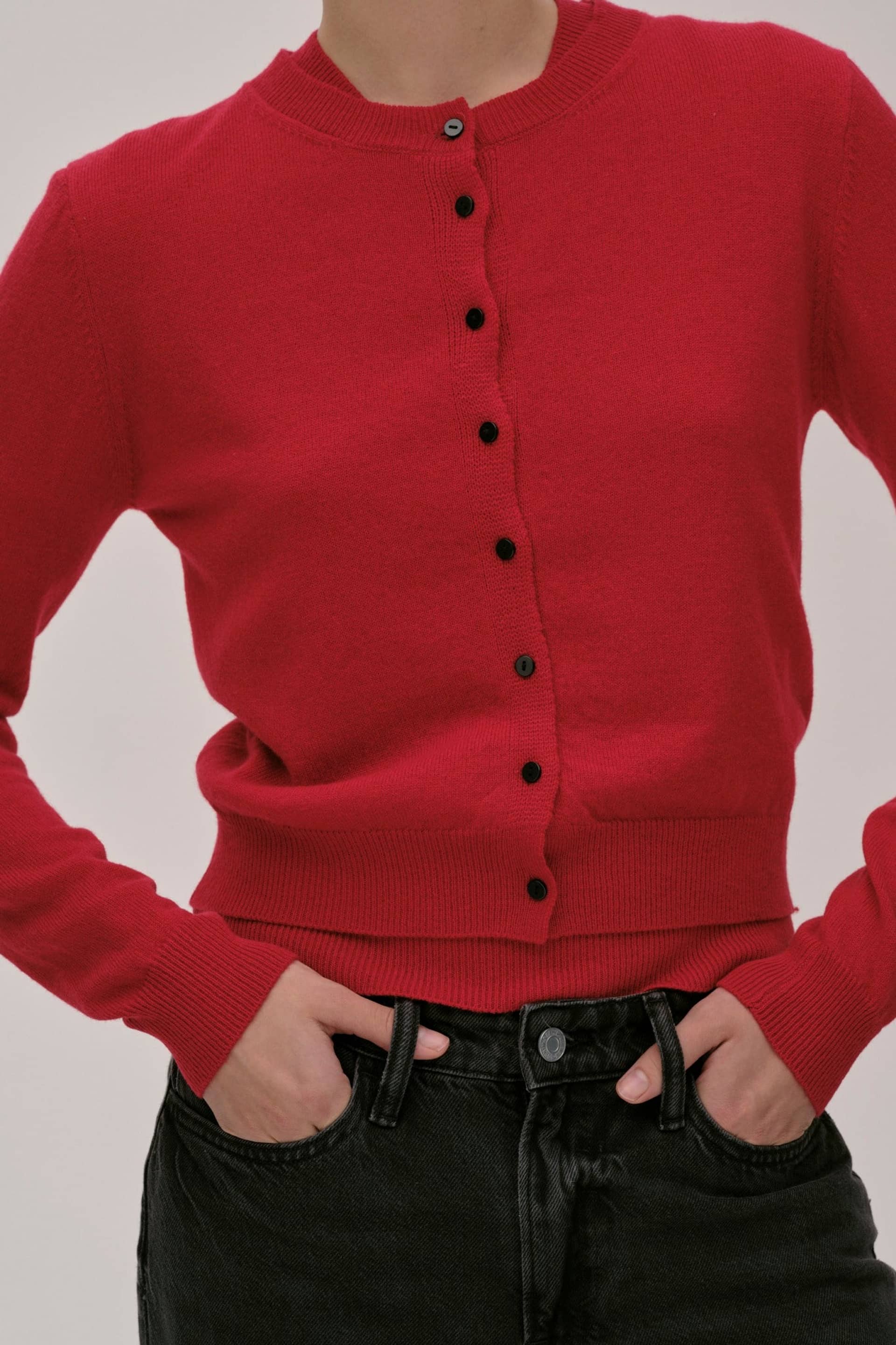 Roselle Knit Cardigan - Red made by HERSKIND