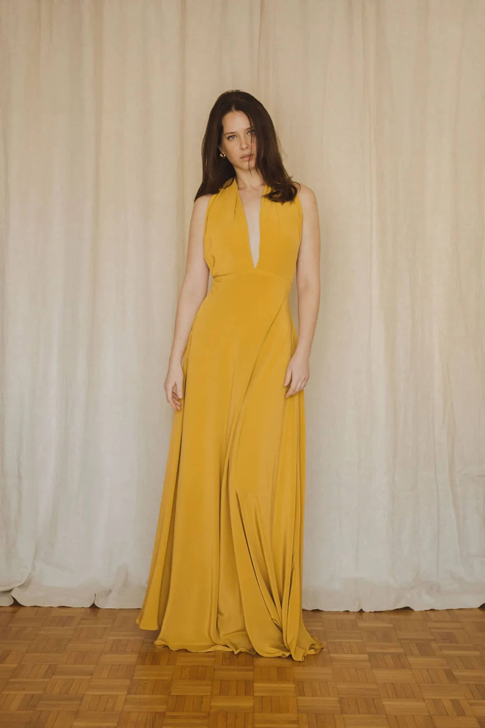 Long silk dress - Eden Yellow made by MORACÉE