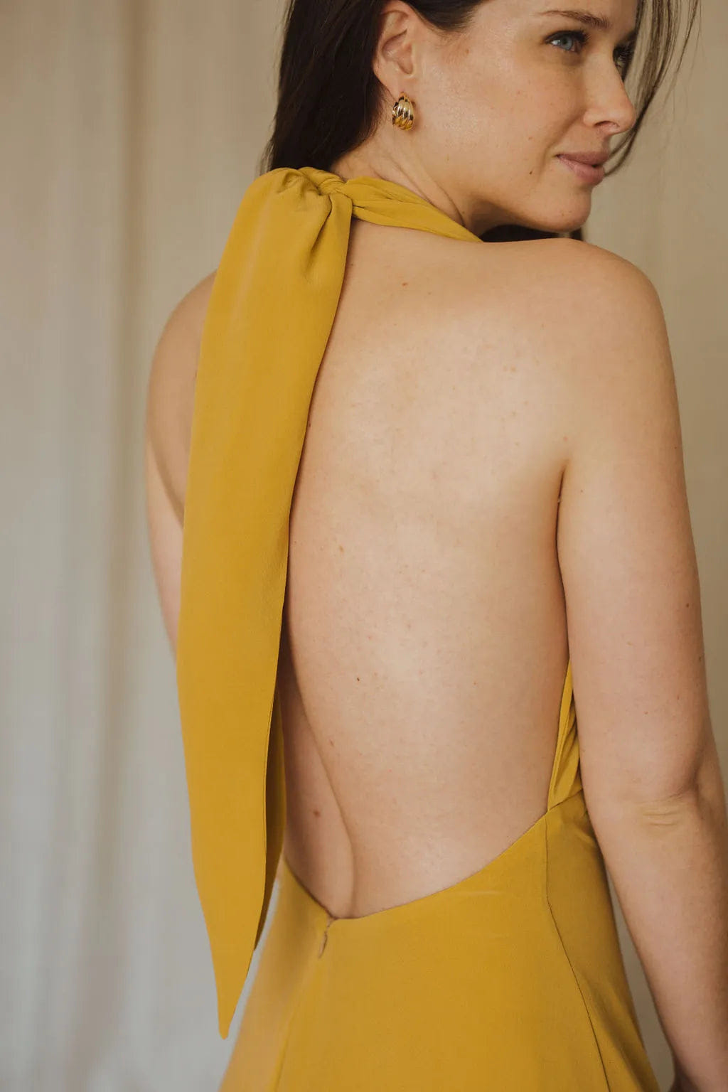 Long silk dress - Eden Yellow made by MORACÉE