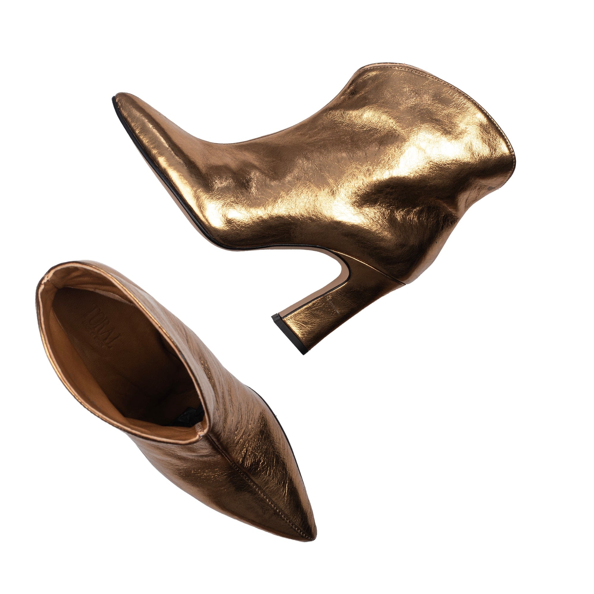 METALLIC BRONZE BOOTIES made by Toral