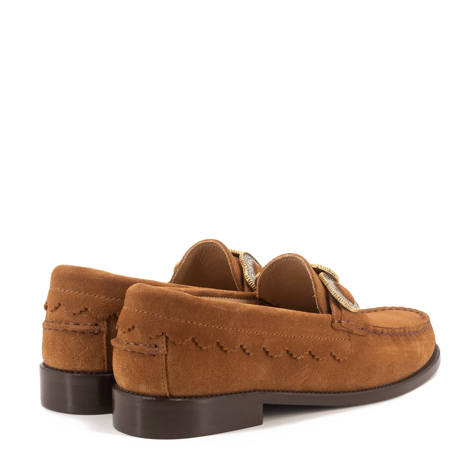 ELIA BROWN SUEDE LOAFERS made by Toral