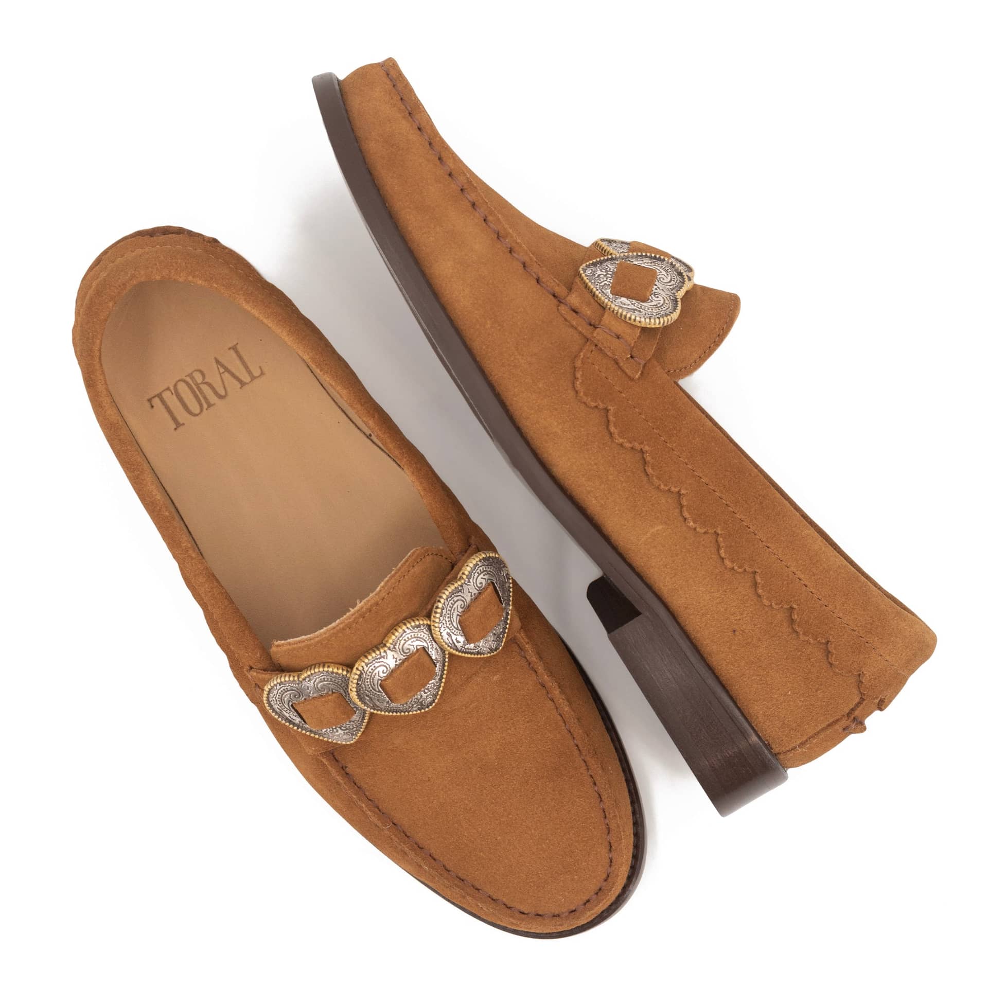 ELIA BROWN SUEDE LOAFERS made by Toral