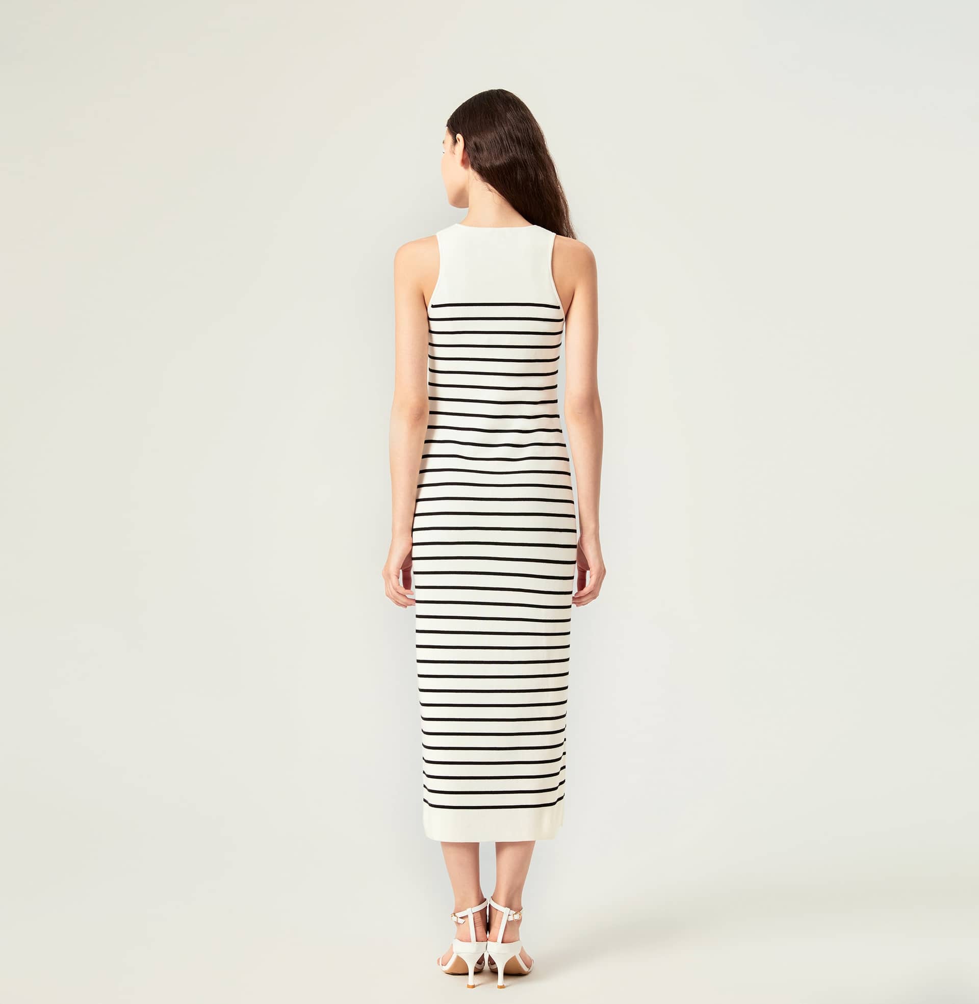 STRIPED TANK DRESS in Black made by CRUSH Collection