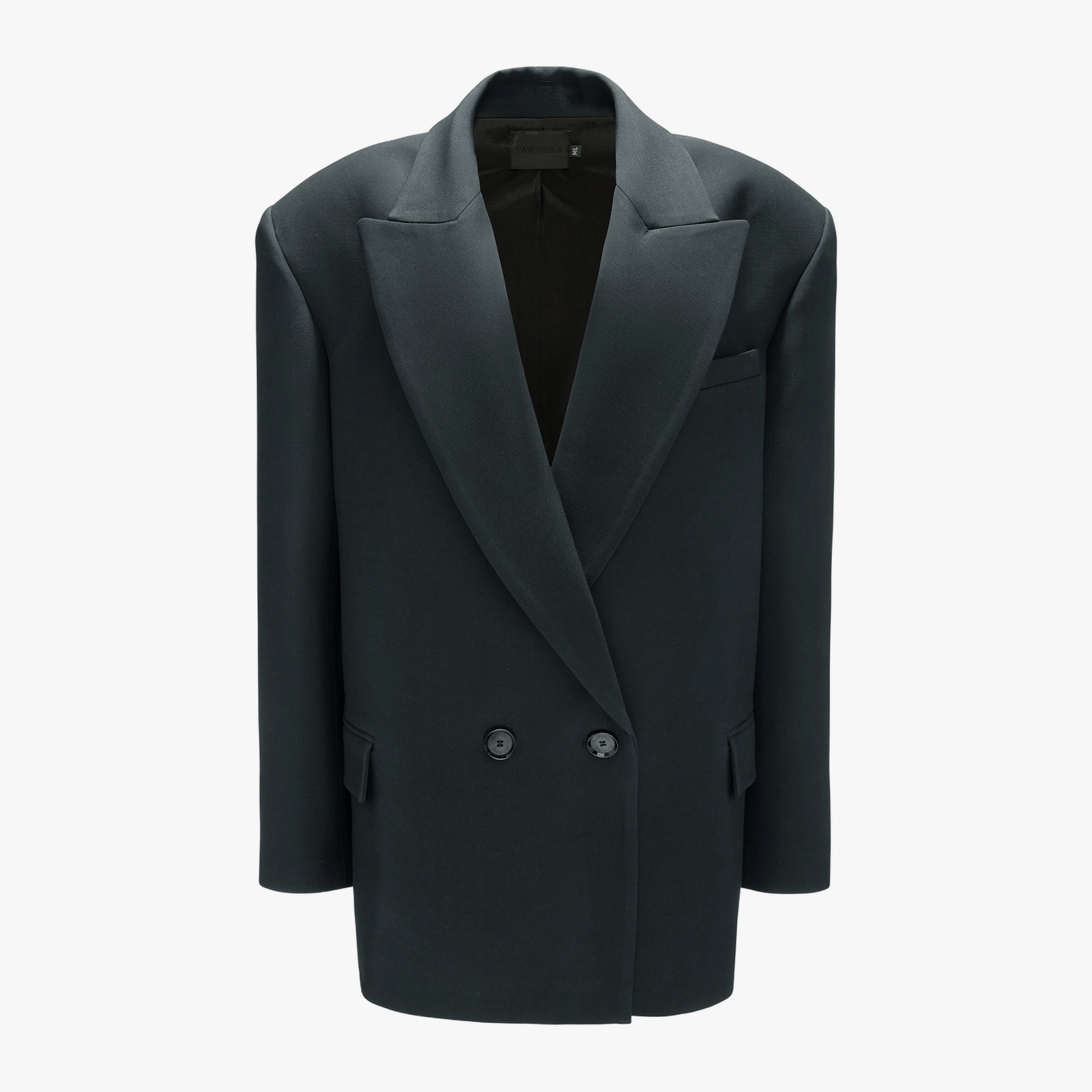 Longline Oversize Blazer In Black made by YAVORSKA