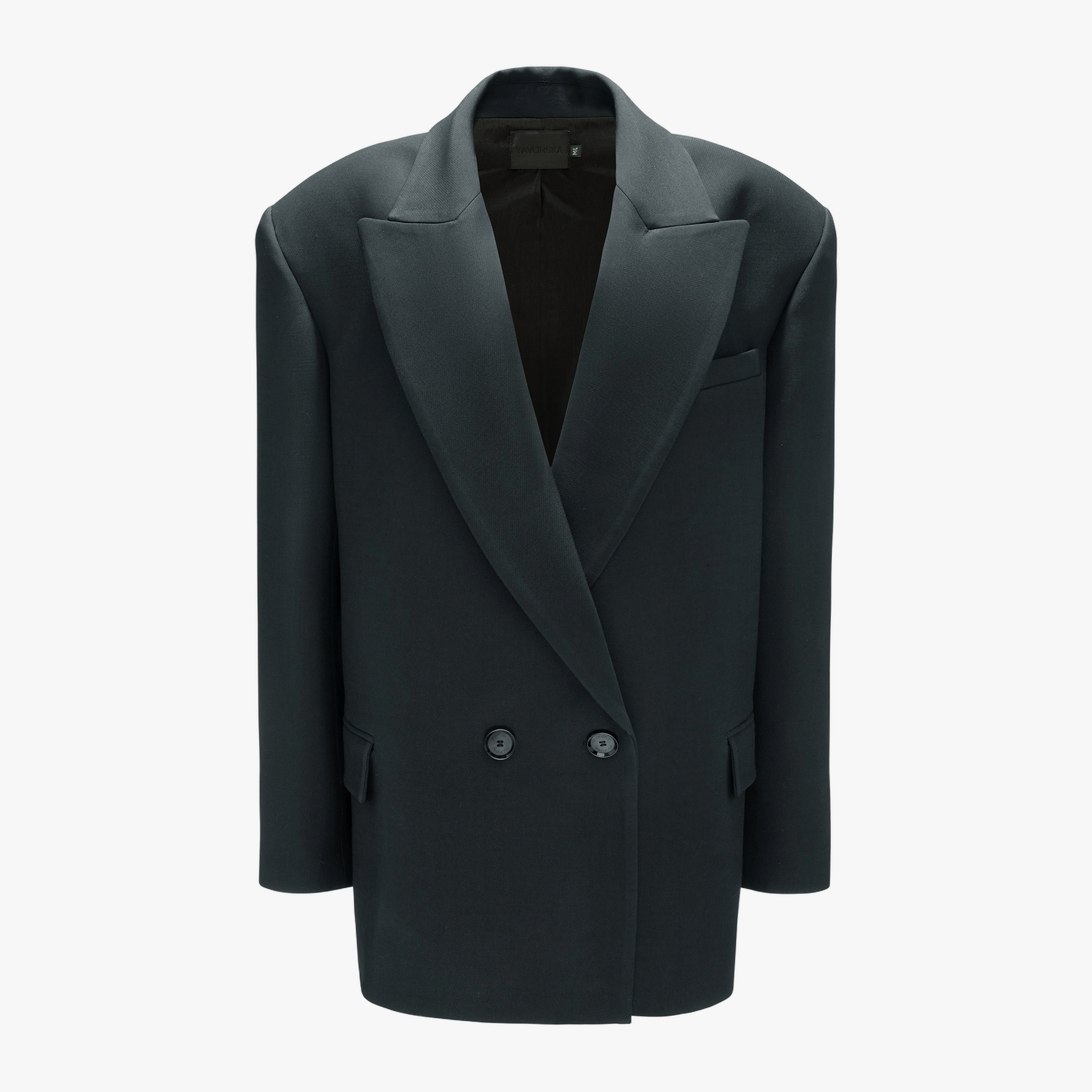 Longline Oversize Blazer In Black made by YAVORSKA