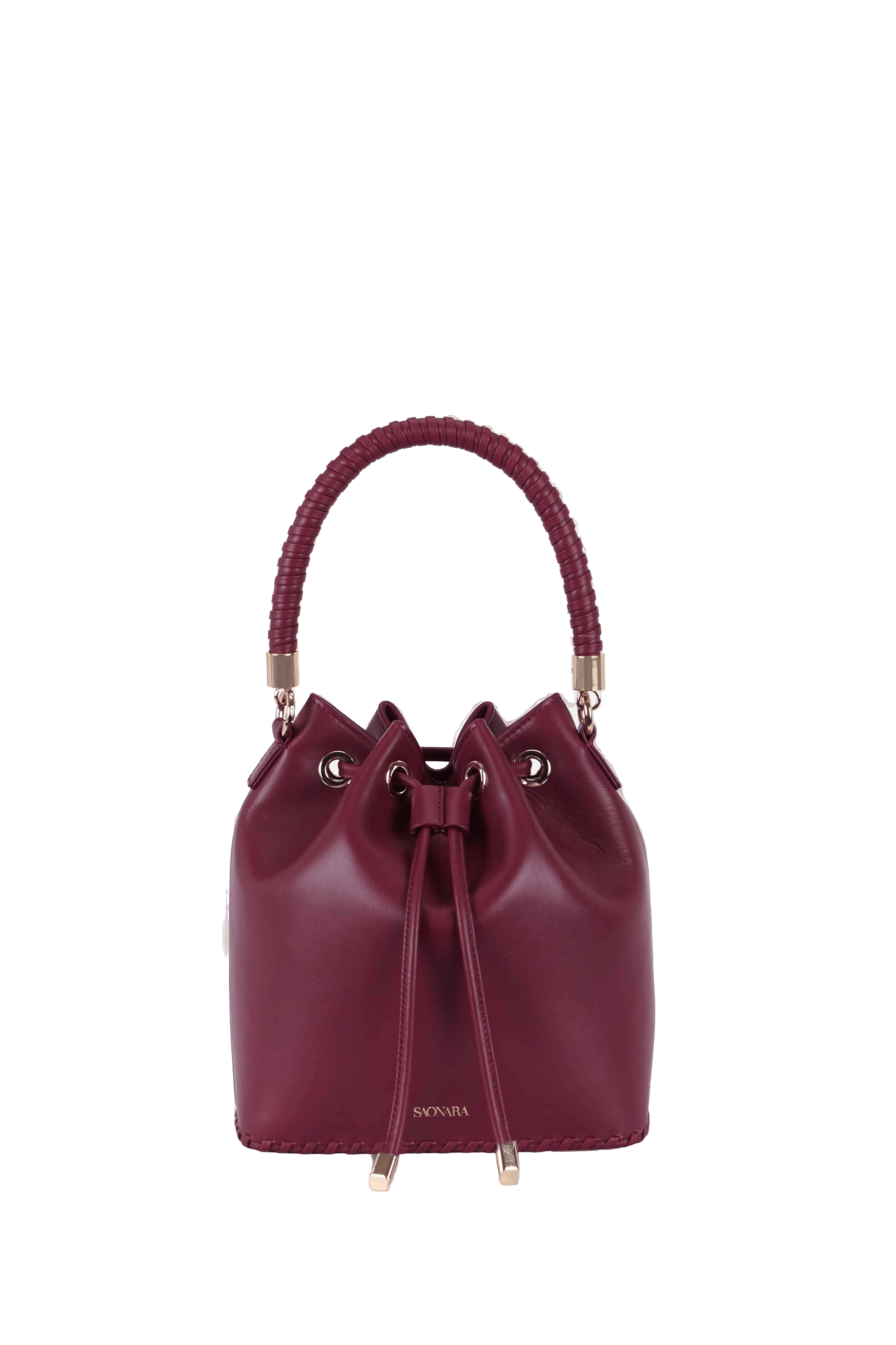 SAONARA BUCKET BERRY LEATHER made by Saonara