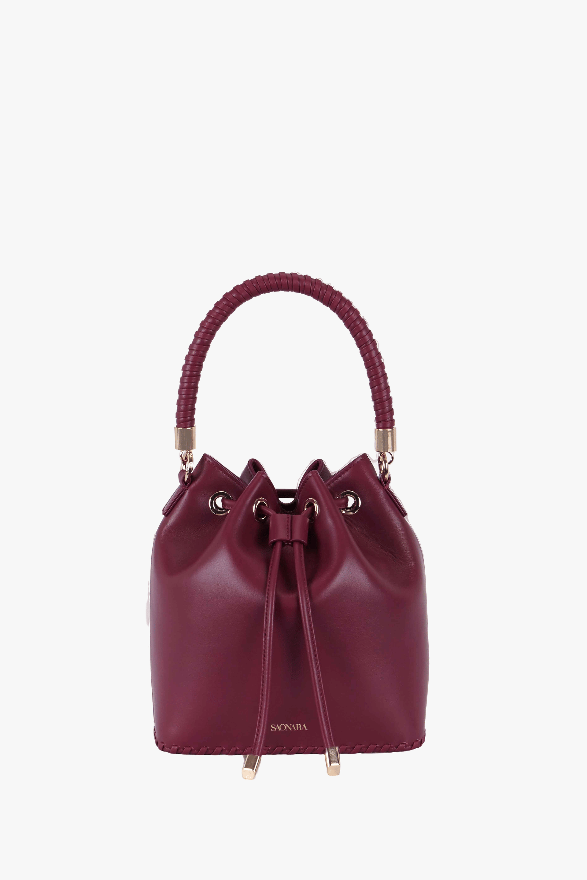 SAONARA BUCKET BERRY LEATHER made by Saonara