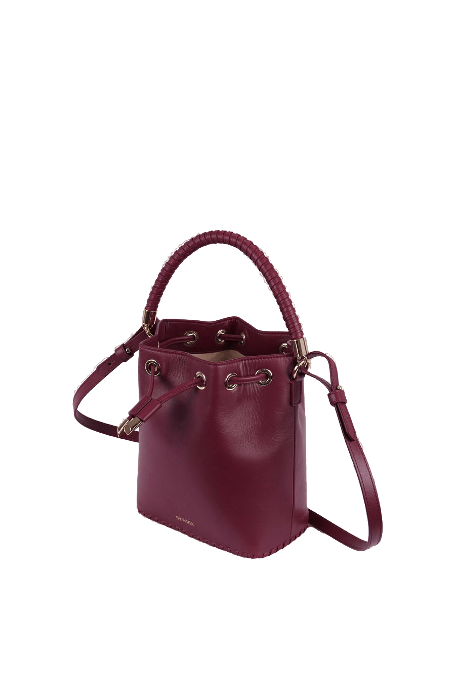 SAONARA BUCKET BERRY LEATHER made by Saonara