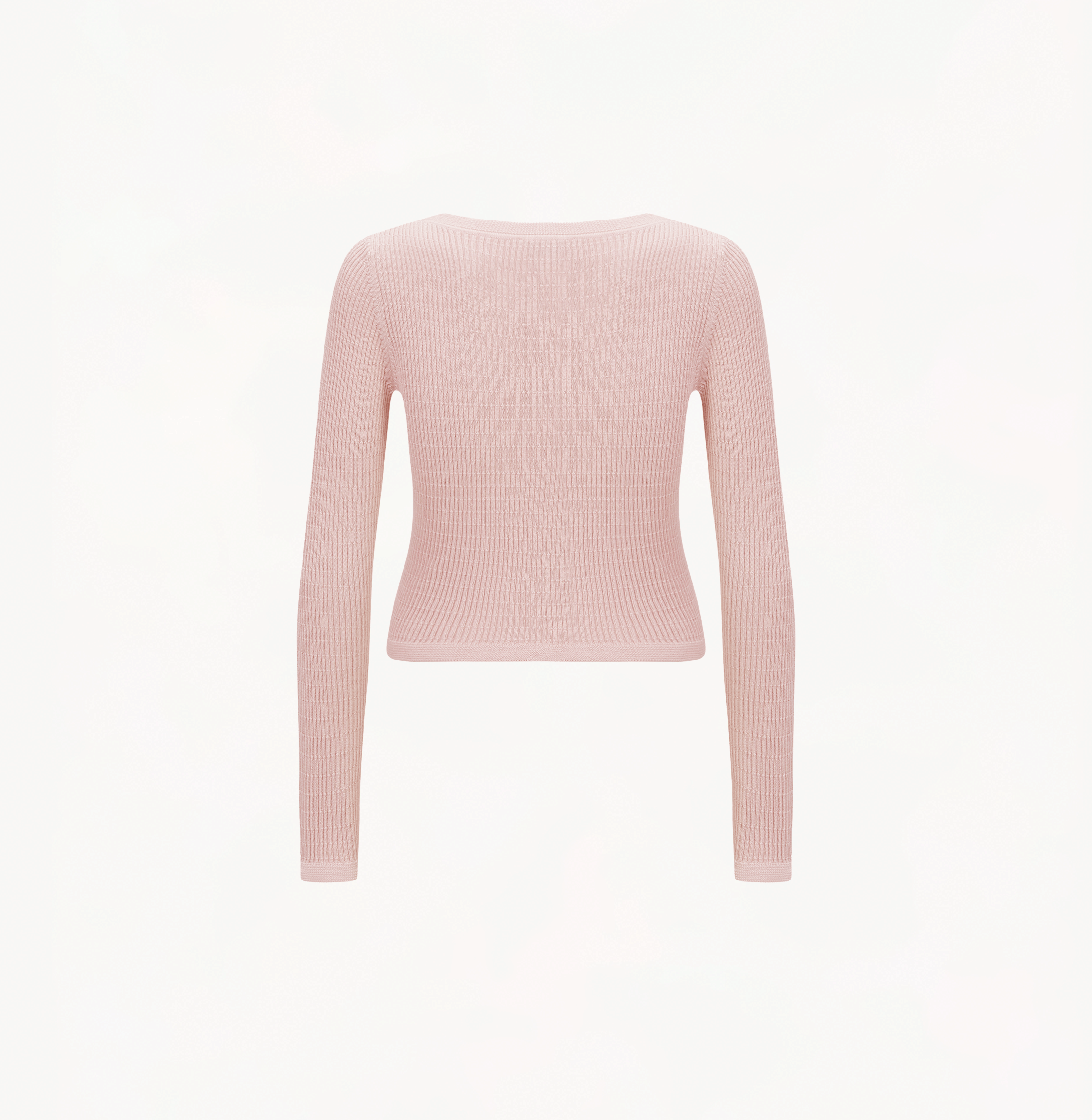 SILK CASHMERE CABLE-KNIT U-NECK SWEATER in Pink made by CRUSH Collection
