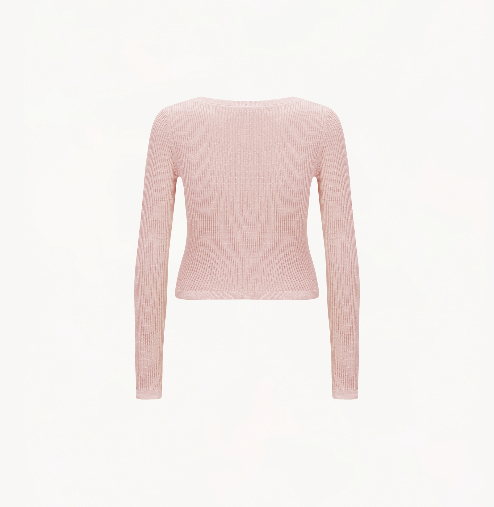 SILK CASHMERE CABLE-KNIT U-NECK SWEATER in Pink made by CRUSH Collection