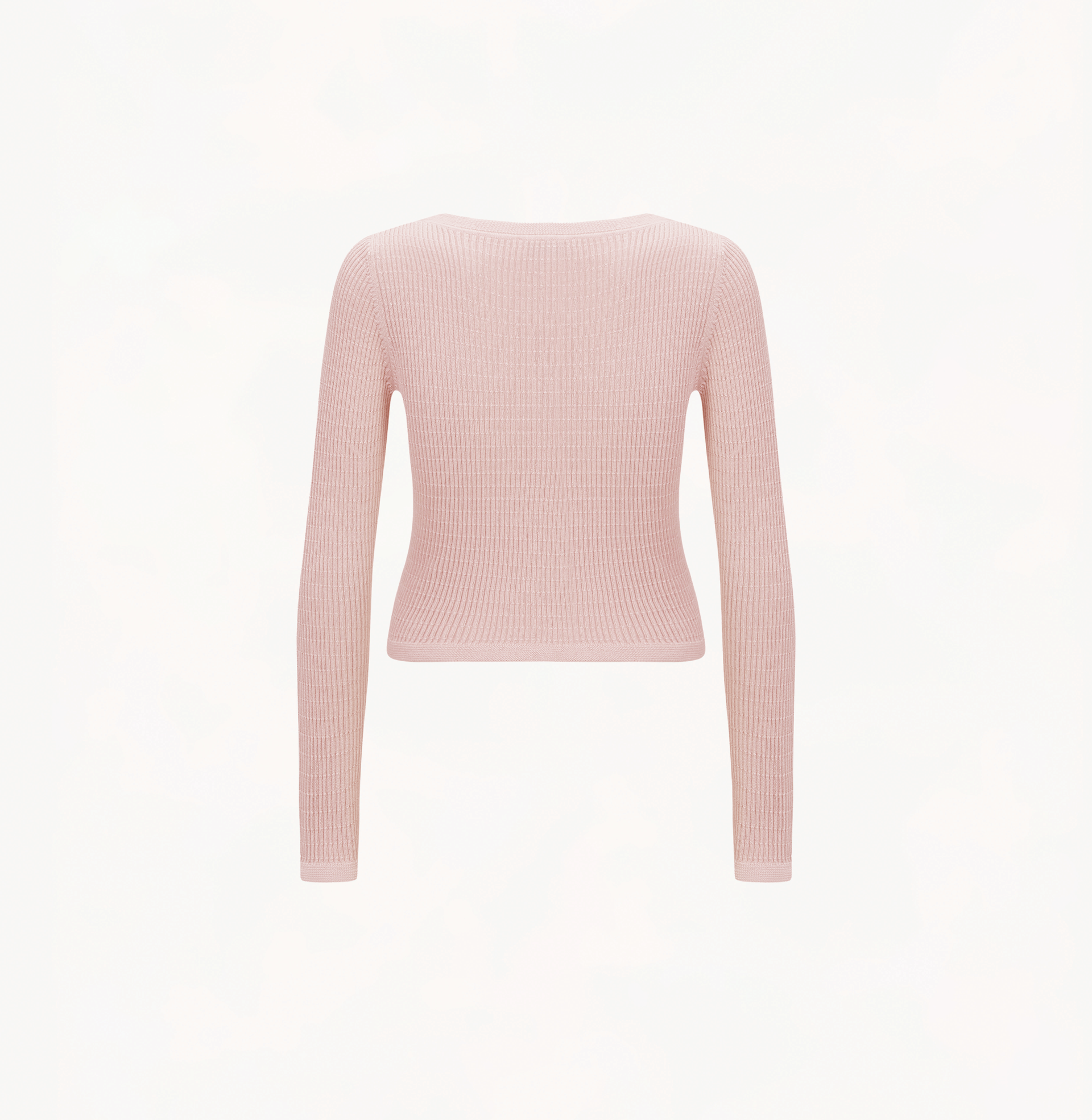 SILK CASHMERE CABLE-KNIT U-NECK SWEATER in Pink made by CRUSH Collection