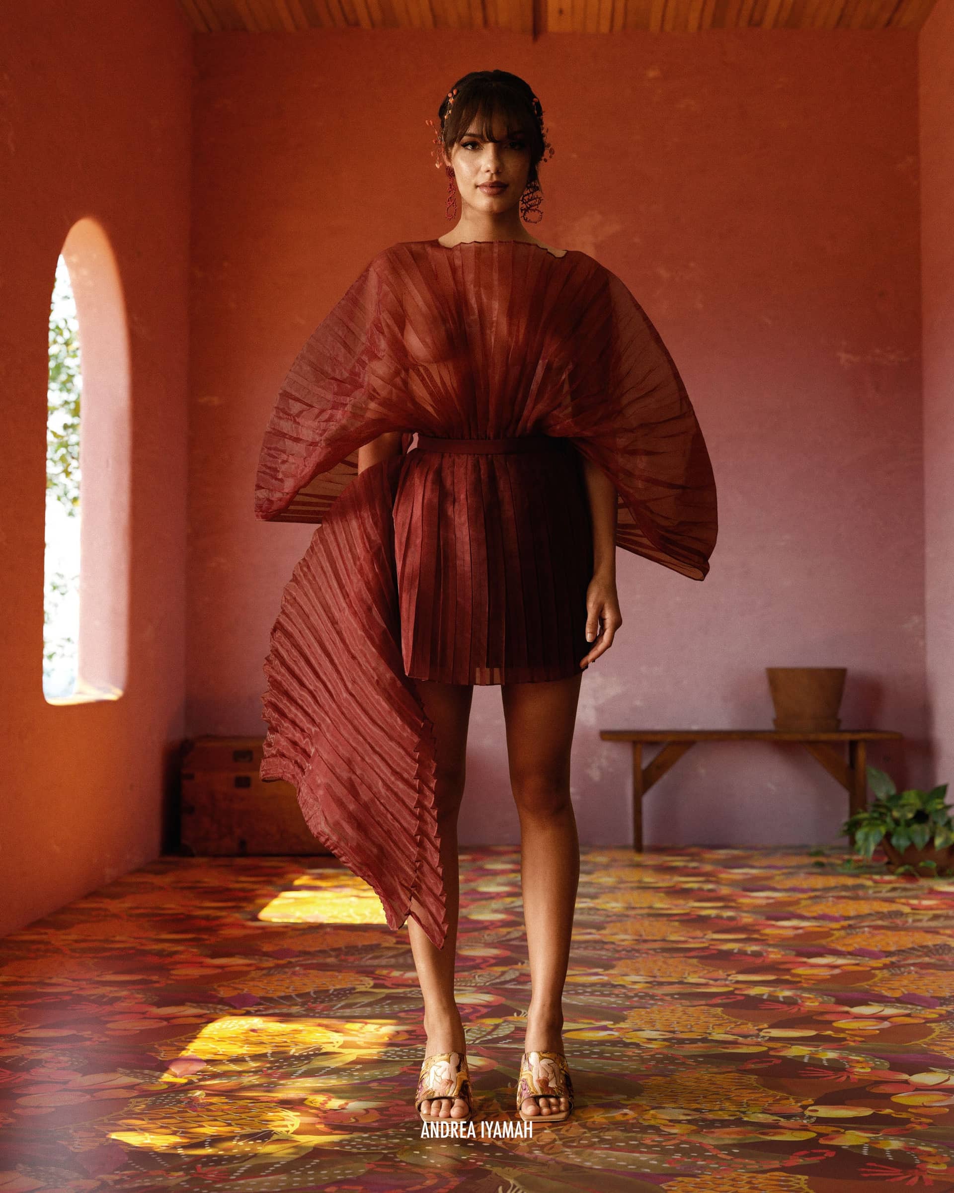 IME SKIRT - WINE made by Andrea Iyamah