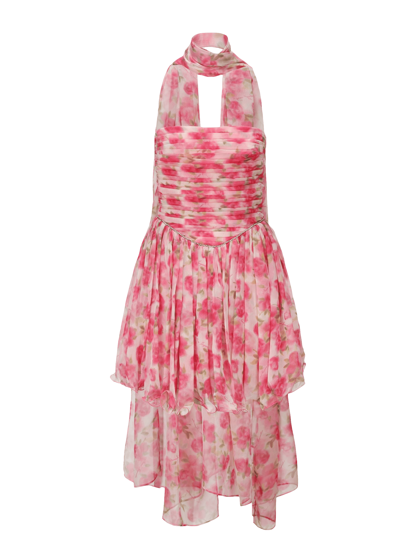 Chloe Dress (Pink Print) in Pink made by Nana Jacqueline