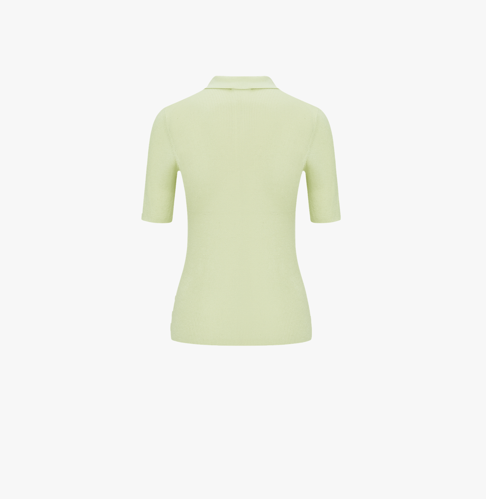 BUTTON-EMBELLISHED SILK LAPEL POLO SHIRT in Green made by CRUSH Collection