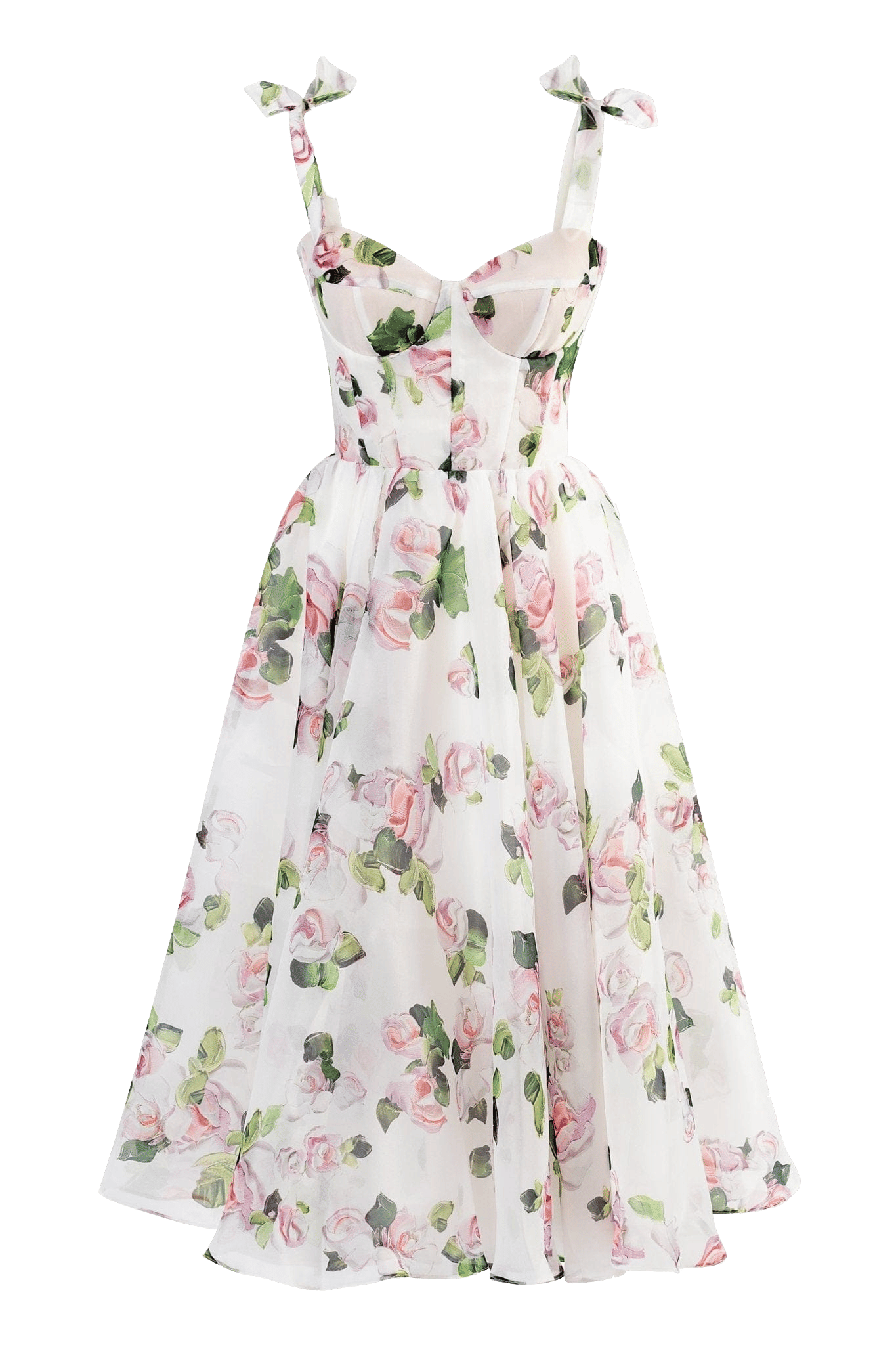 Tender floral midi tie-strap dress made by Milla