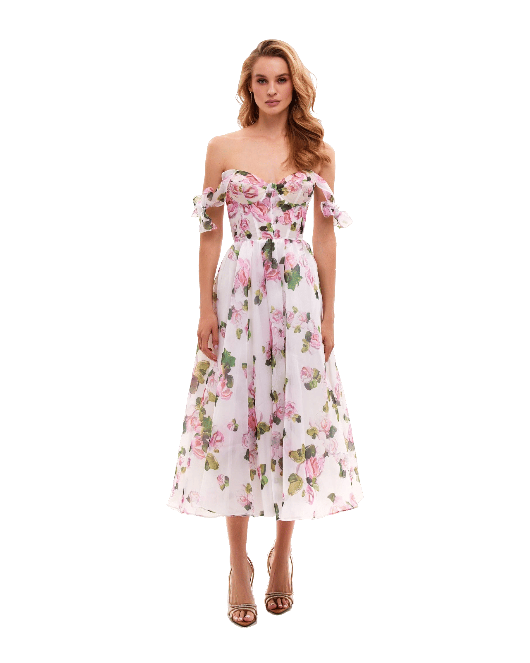 Tender floral midi tie-strap dress made by Milla