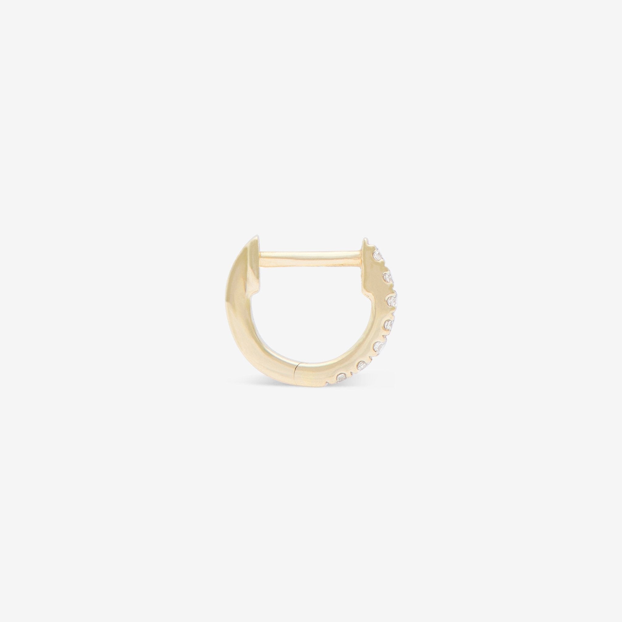 HUGGIE WHITE DIAMOND & YELLOW GOLD - 8mm made by ENNUI