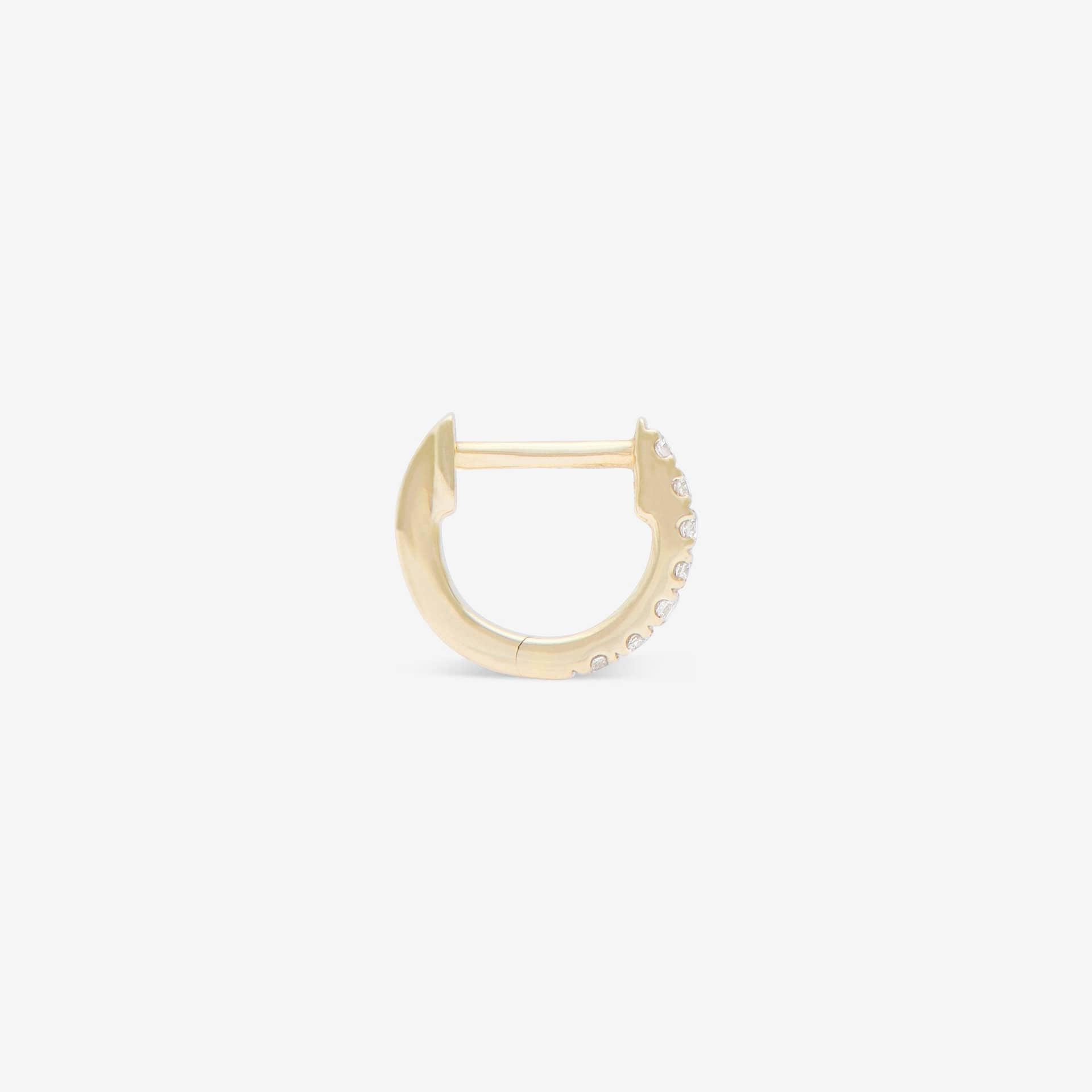 HUGGIE WHITE DIAMOND & YELLOW GOLD - 8mm made by ENNUI