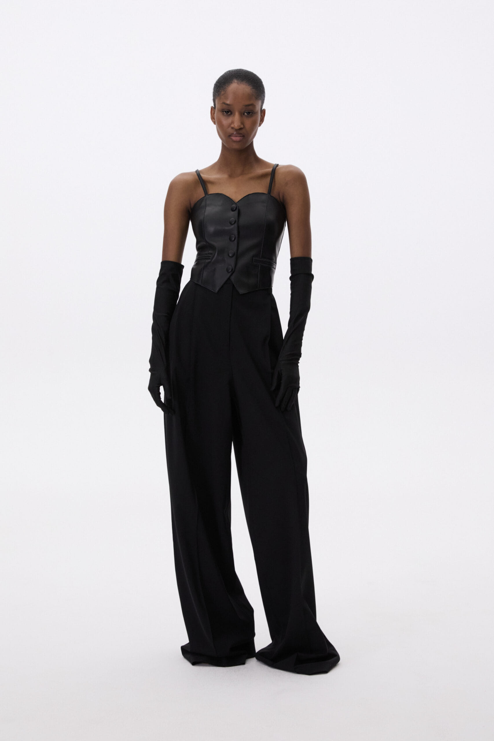 Leather Corset In Black made by YAVORSKA