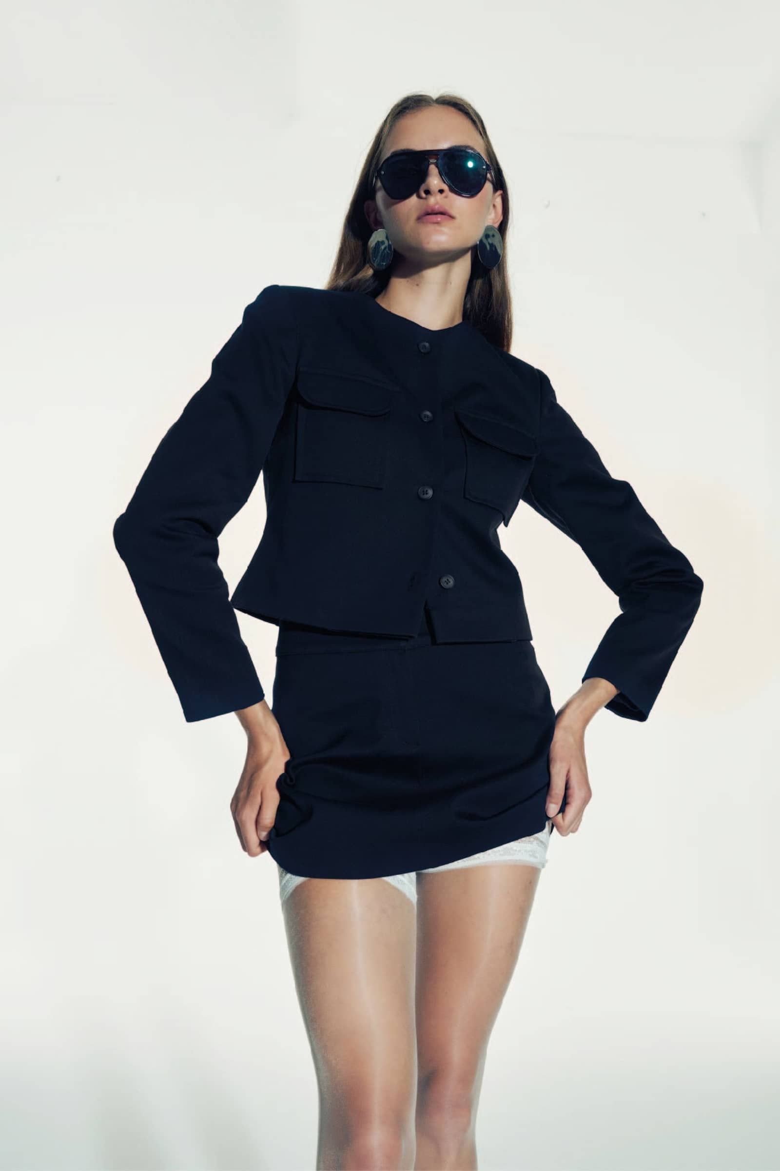 Irma Cotton Jacket in Deep Cobalt made by Nazli Ceren