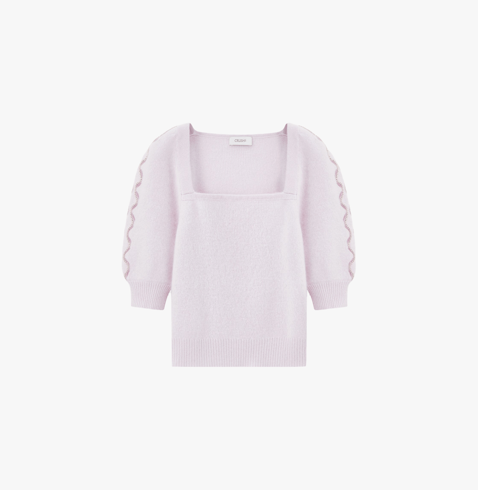 CRYSTAL-EMBELLISHED BALLOON-SLEEVE TOP made by CRUSH Collection