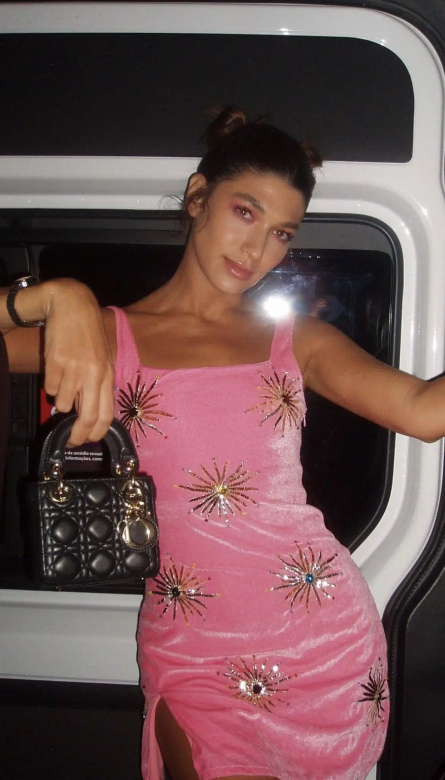 Callie Luxury Embellished Pink Party Dress in Pink made by Oceanus Swimwear