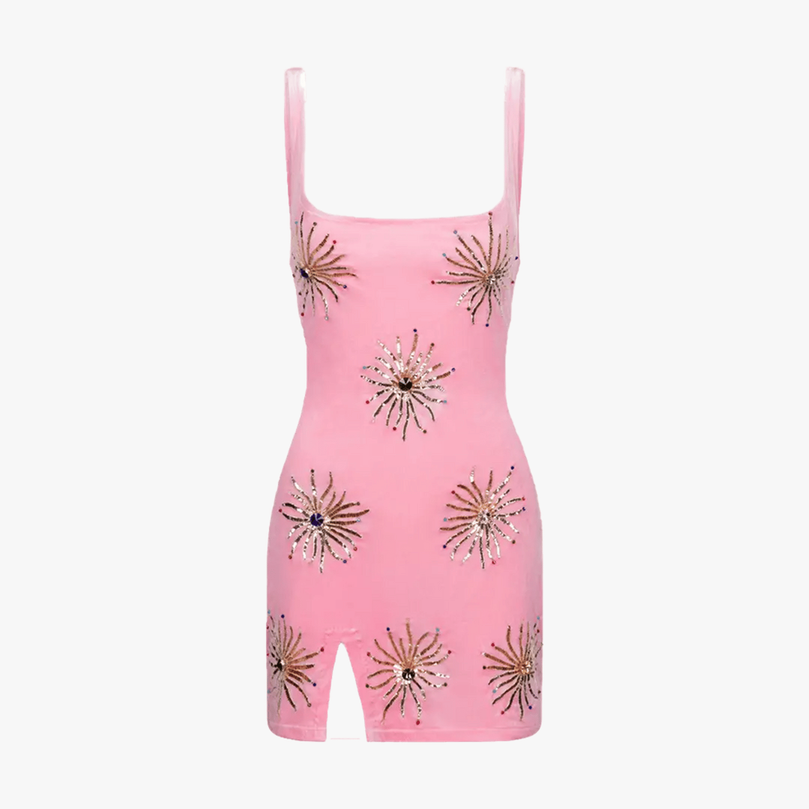 Callie Luxury Embellished Pink Party Dress in Pink made by Oceanus Swimwear