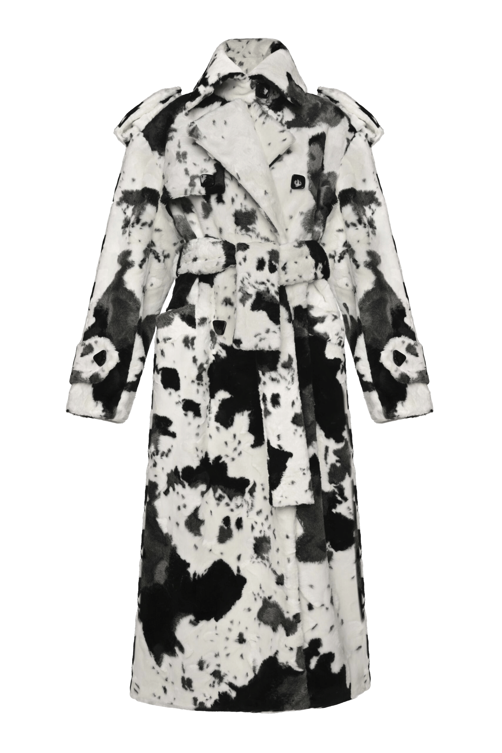 Faux fur utilitarian coat made by Maria Kokhia