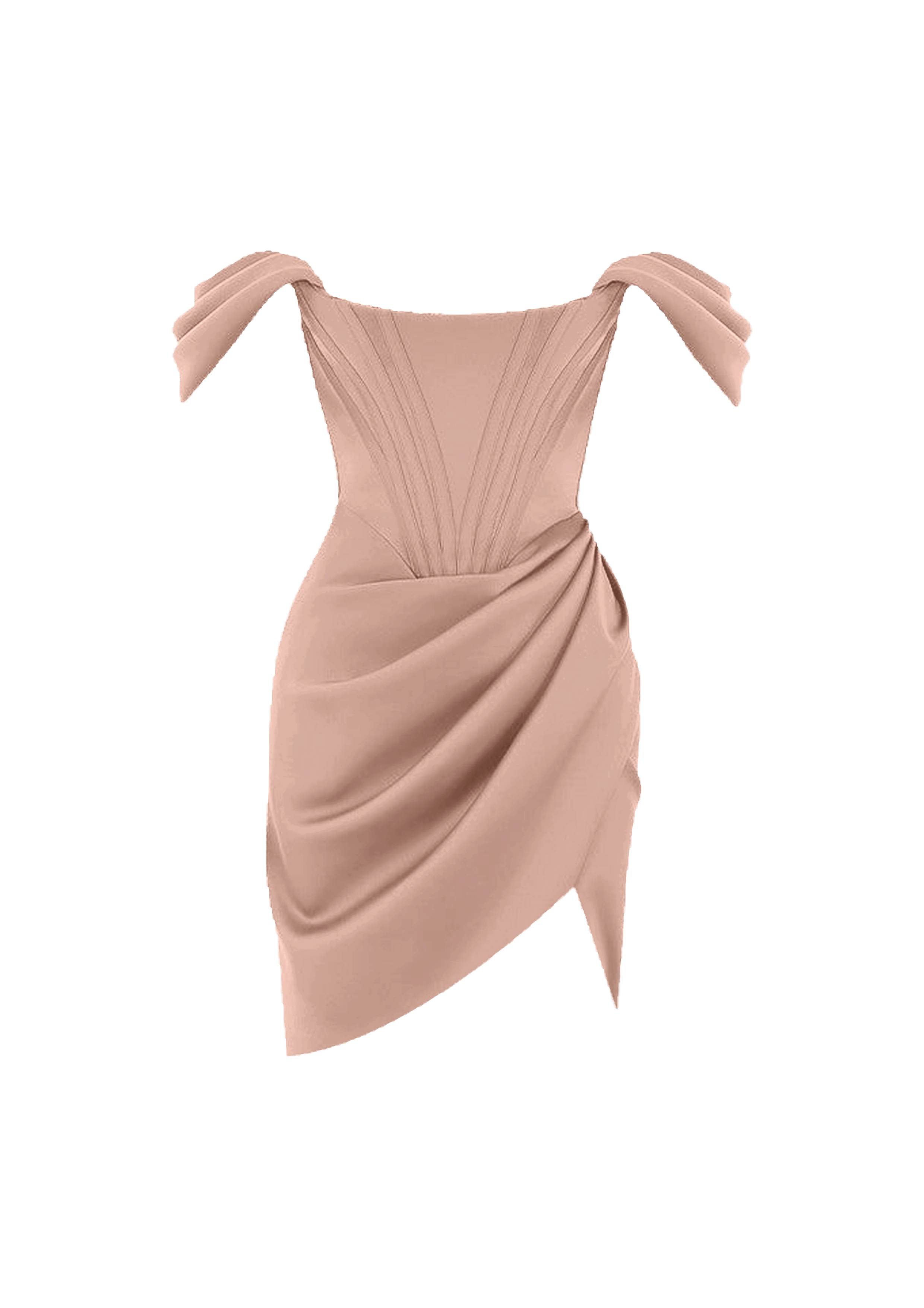 Jasmine Mini Dress - Nude in Beige made by Gigii's