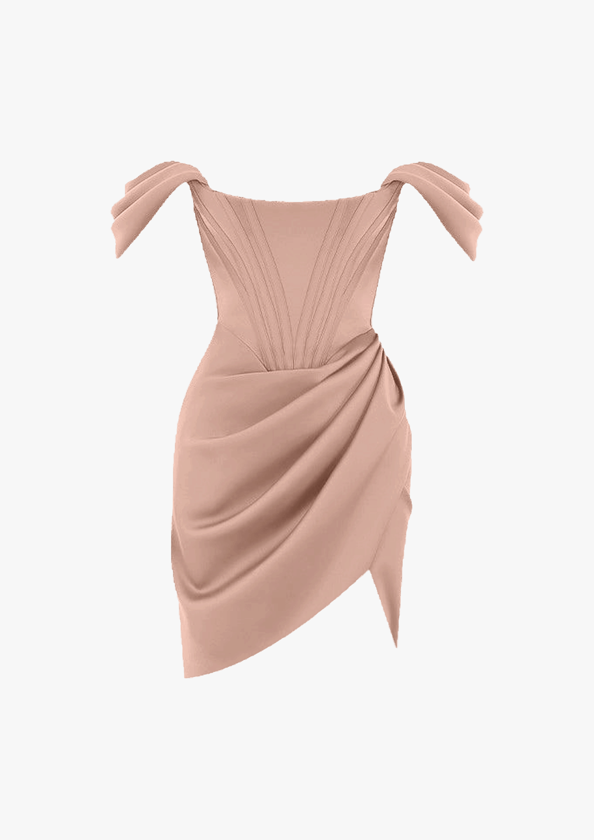 Jasmine Mini Dress - Nude in Beige made by Gigii's