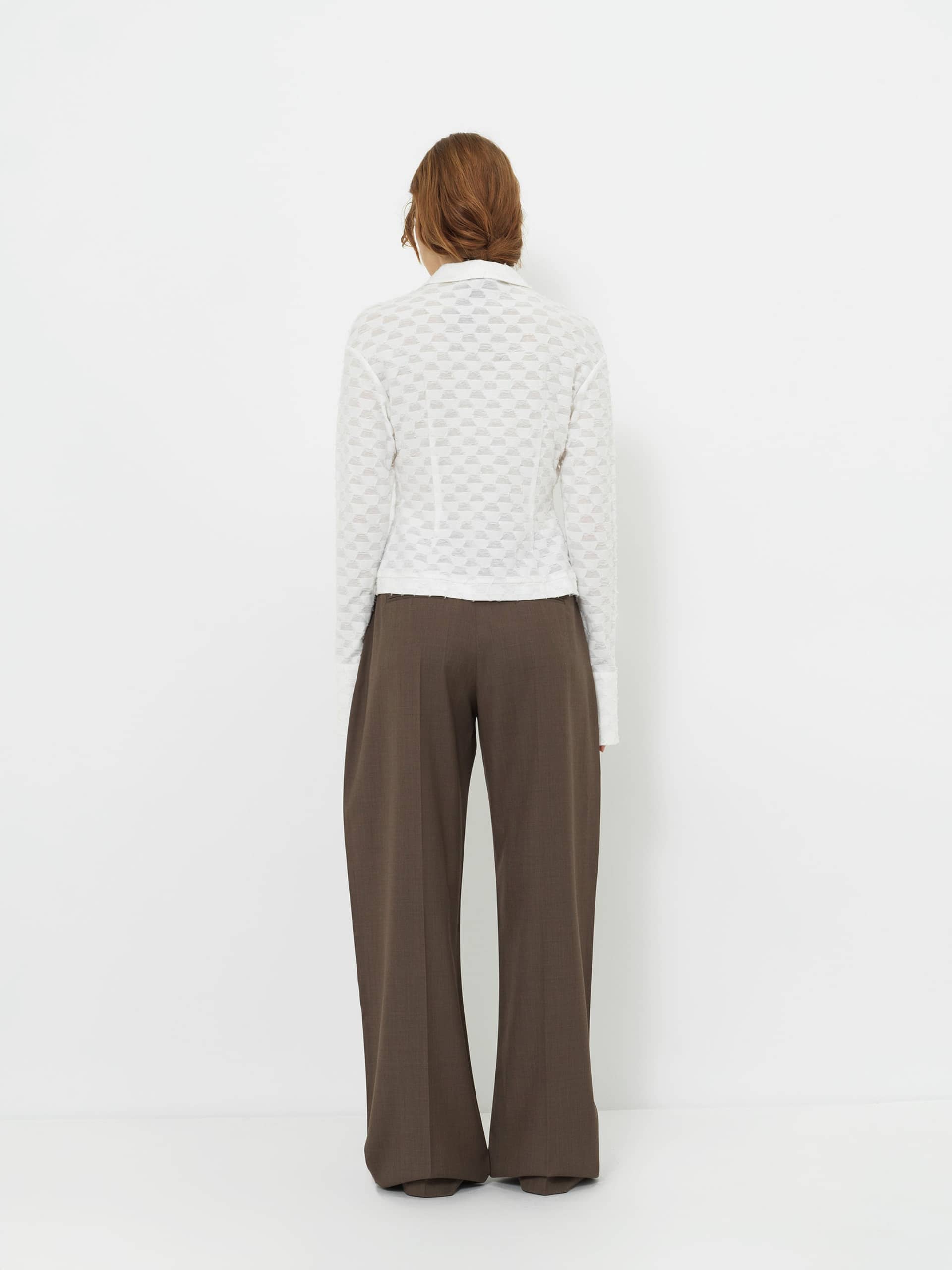 JACQUARD FRINGE SHIRT made by YIBRI