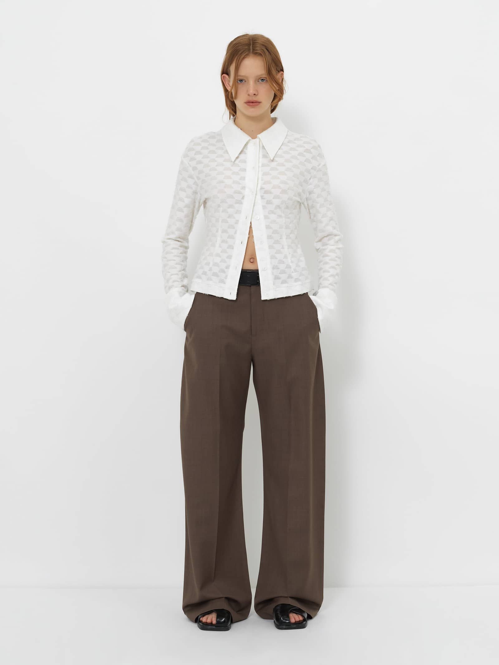 JACQUARD FRINGE SHIRT made by YIBRI